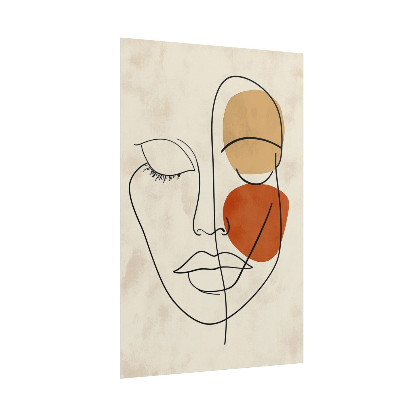 Serenity in Lines - Minimalist Abstract Face Art