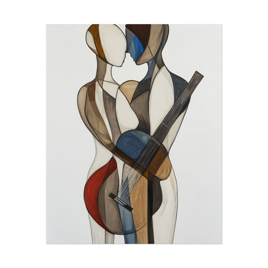 Harmonious Embrace - Abstract Figurative Art Print