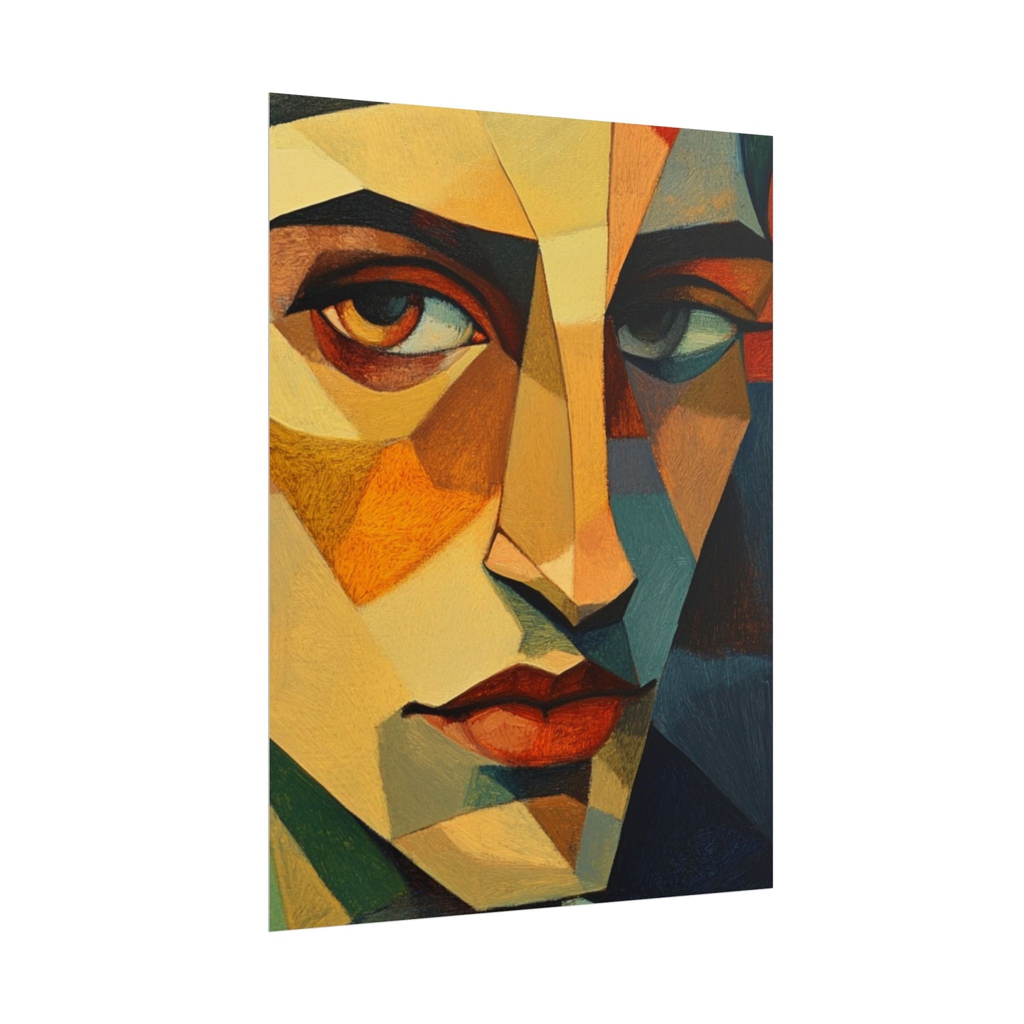 Angular Gaze - Abstract Geometric Portrait Art Print