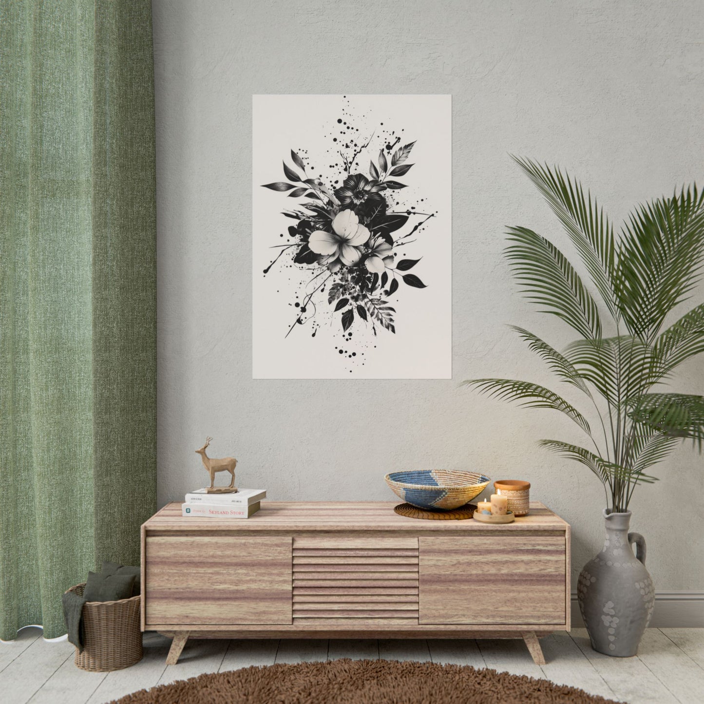 Ink Bloom - Abstract Floral Art Print