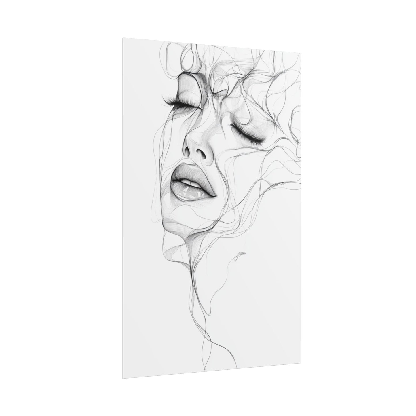 Ethereal Whispers - Abstract Line Art Portrait