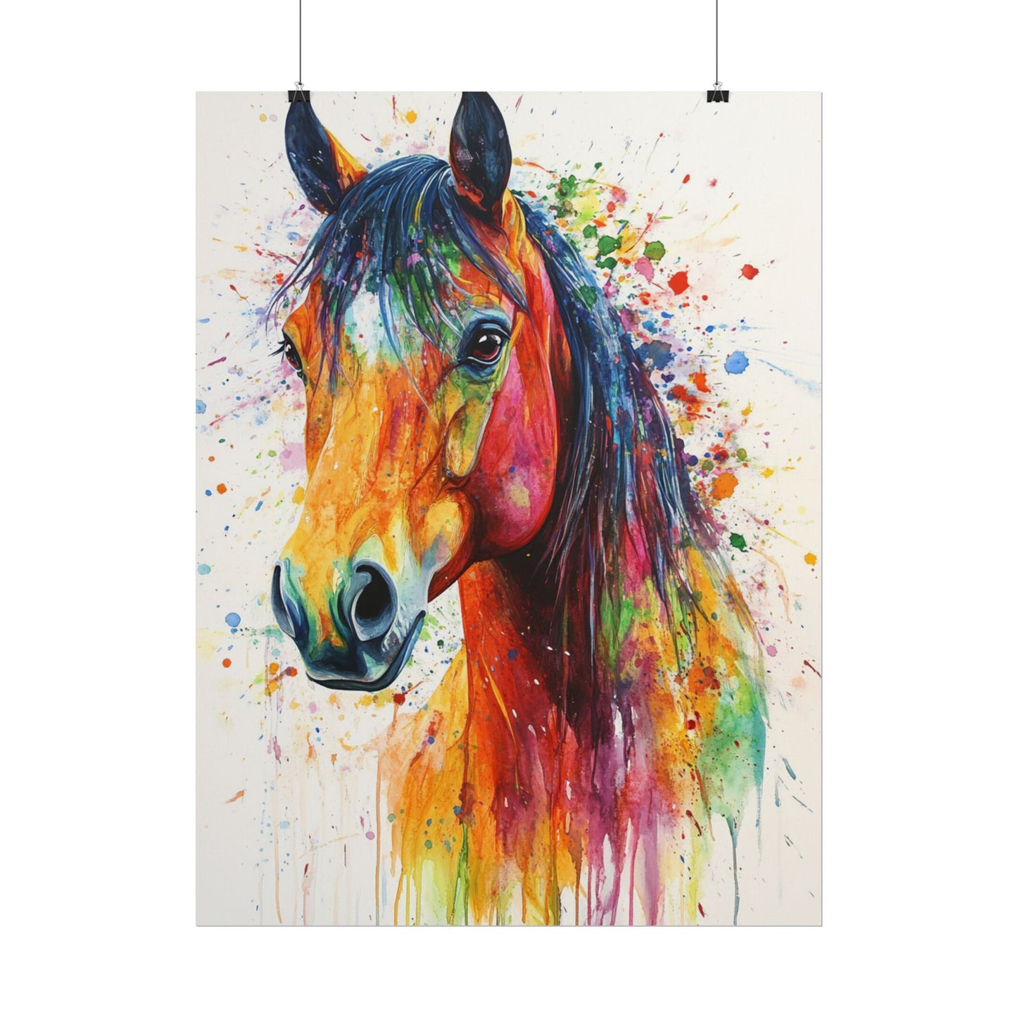 Vibrant Majesty - Abstract Horse Watercolour Art Print