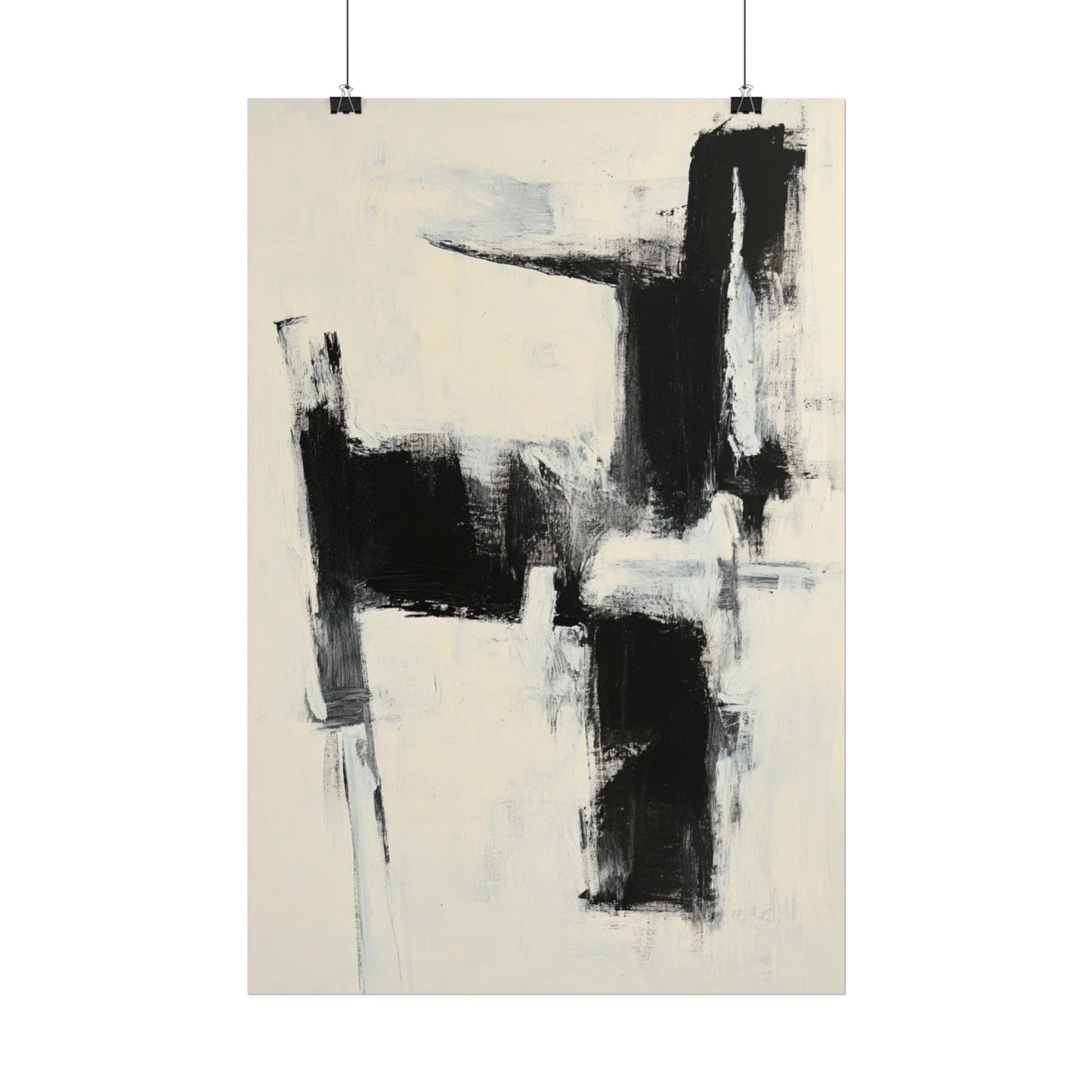 Monochrome Balance - Abstract Expressionist Art Print