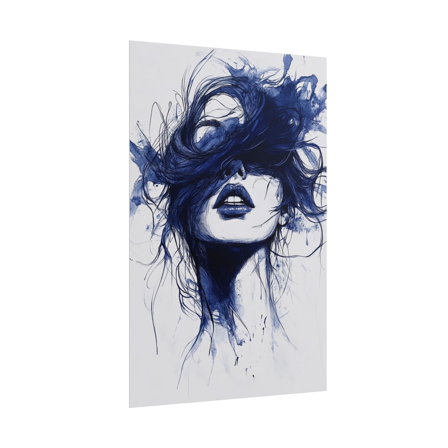 Veil of Blue - Abstract Portrait Print