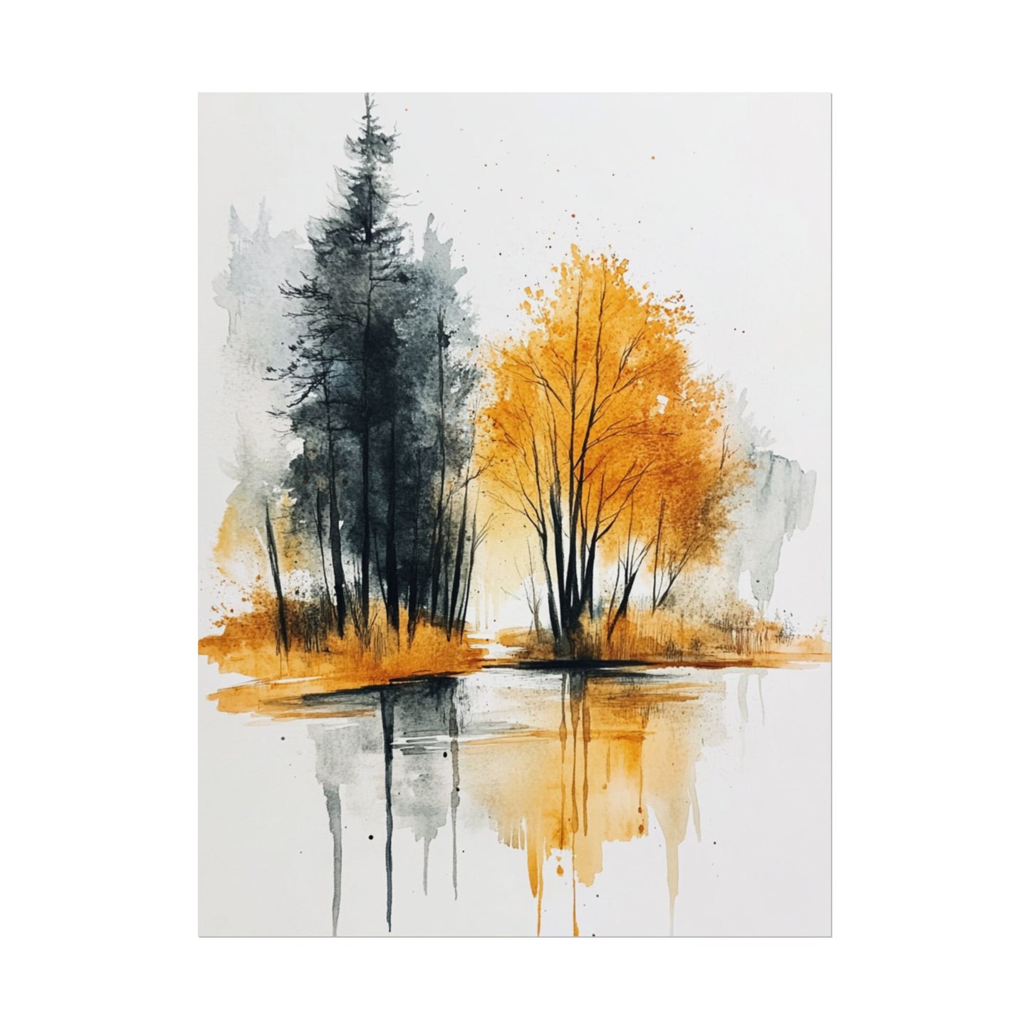 Golden Reflections - Abstract Autumnal Landscape