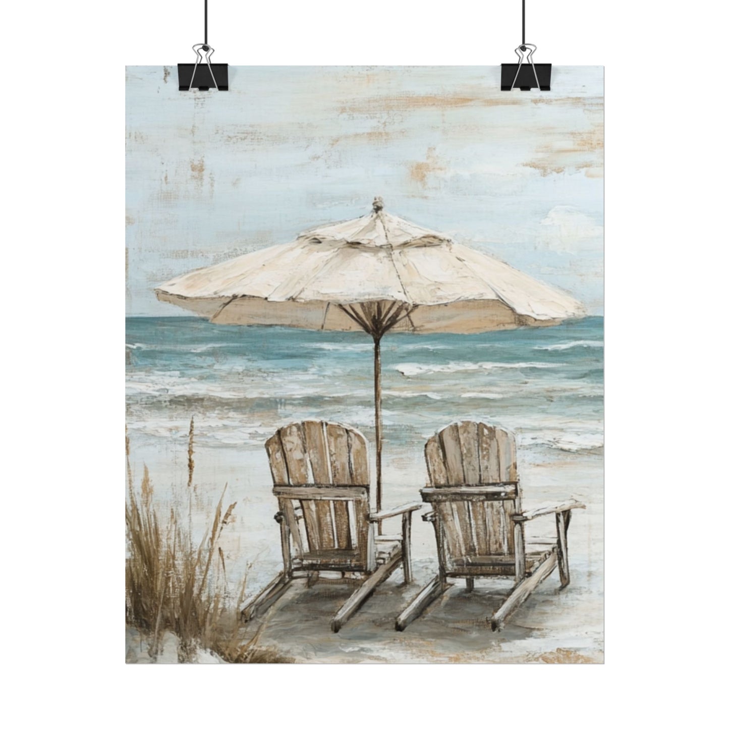 Serene Beach Retreat - Abstract Coastal Art Print