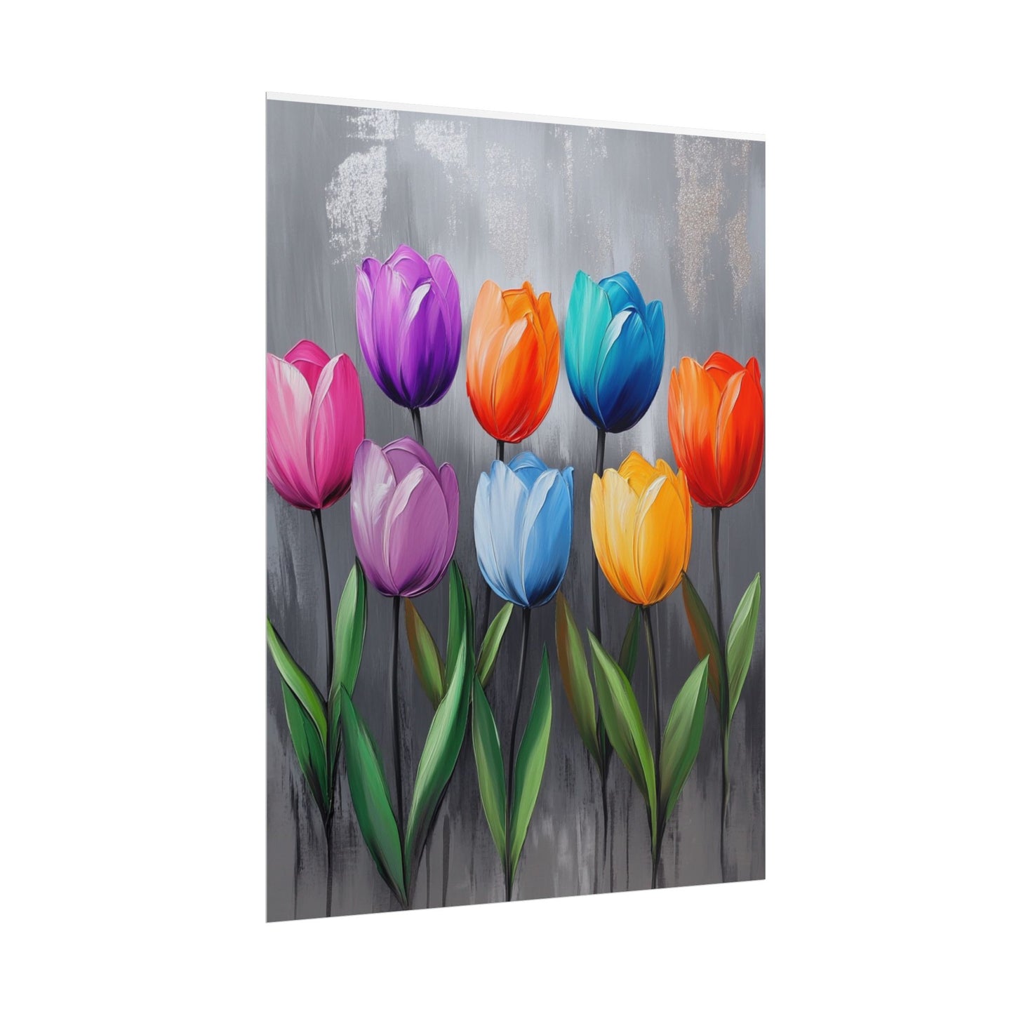 Colourful Tulips - Abstract Floral Art Print