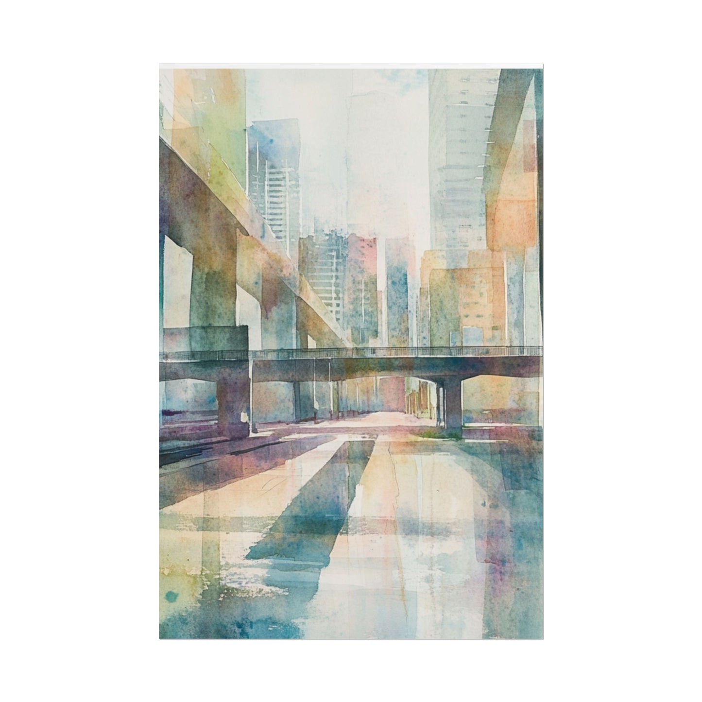 Urban Dreams - Abstract Cityscape in Soft Watercolours