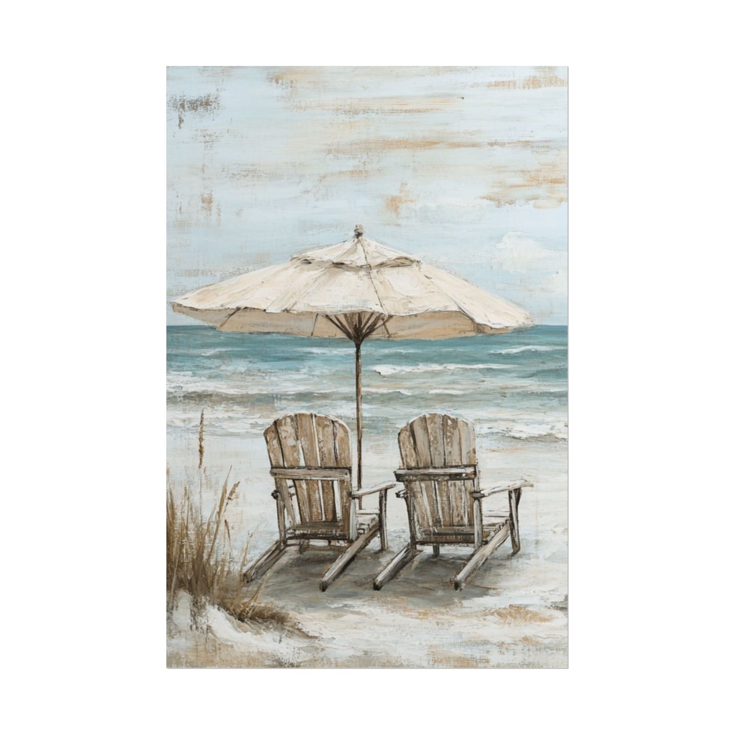 Serene Beach Retreat - Abstract Coastal Art Print