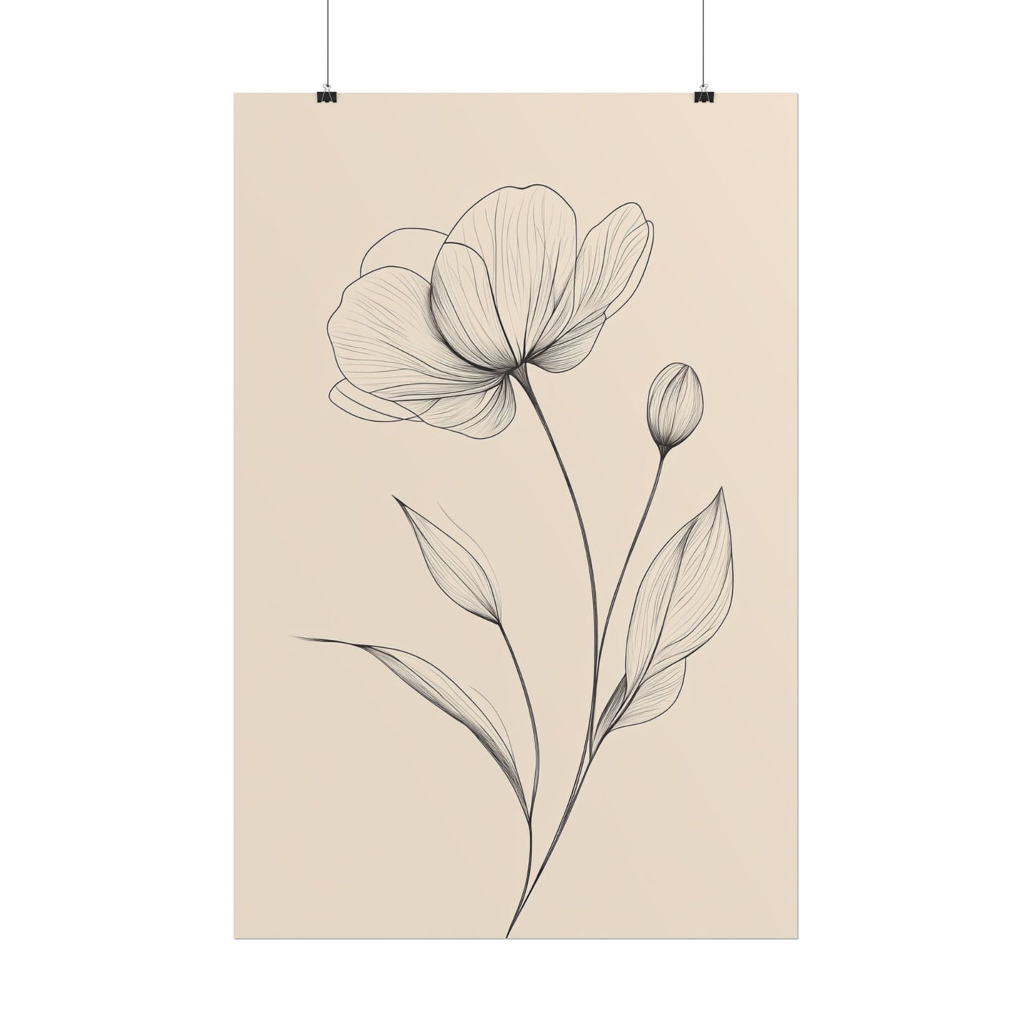 Elegant Bloom - Minimalist Floral Line Art