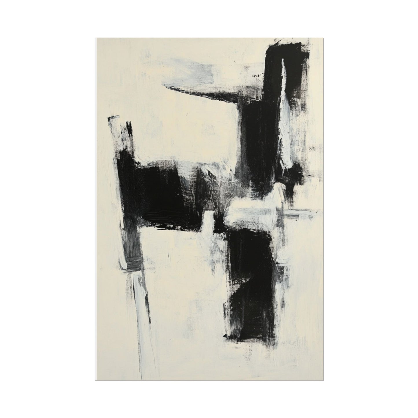 Monochrome Balance - Abstract Expressionist Art Print