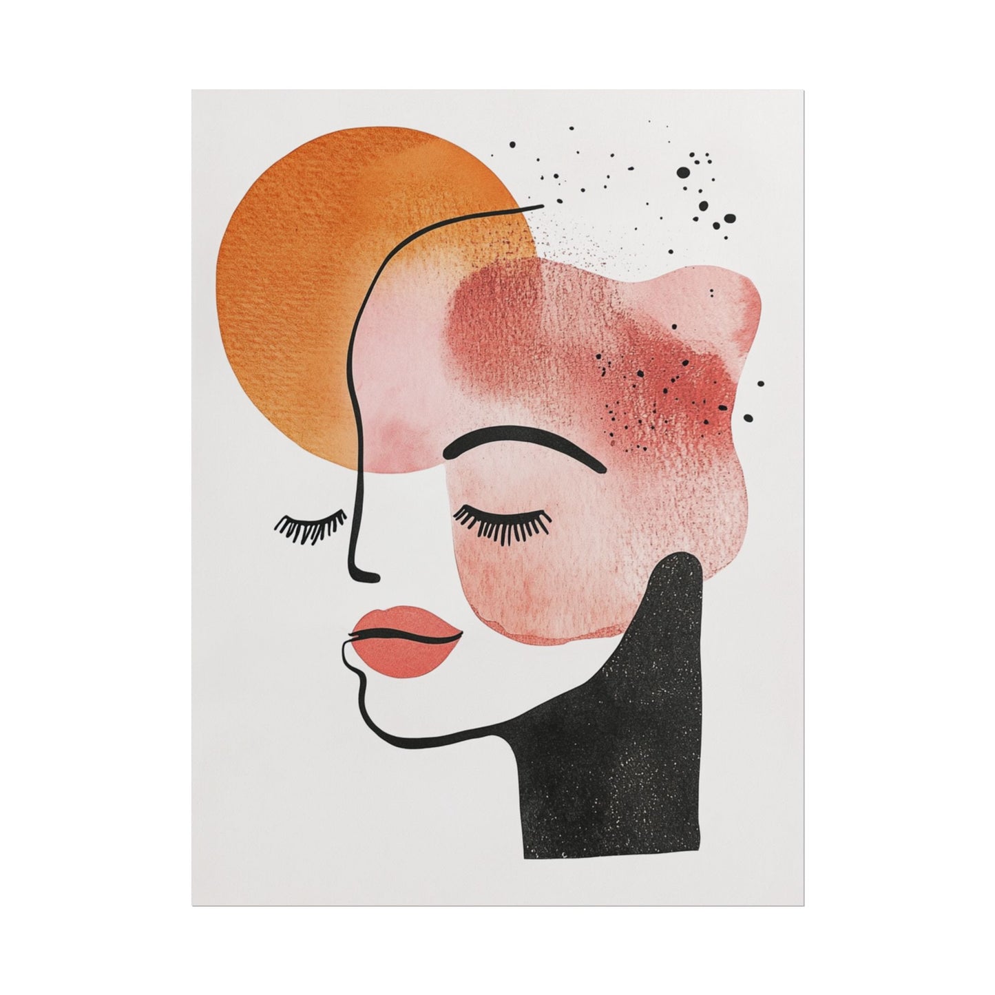 Serene Reflection - Abstract Portrait Art Print