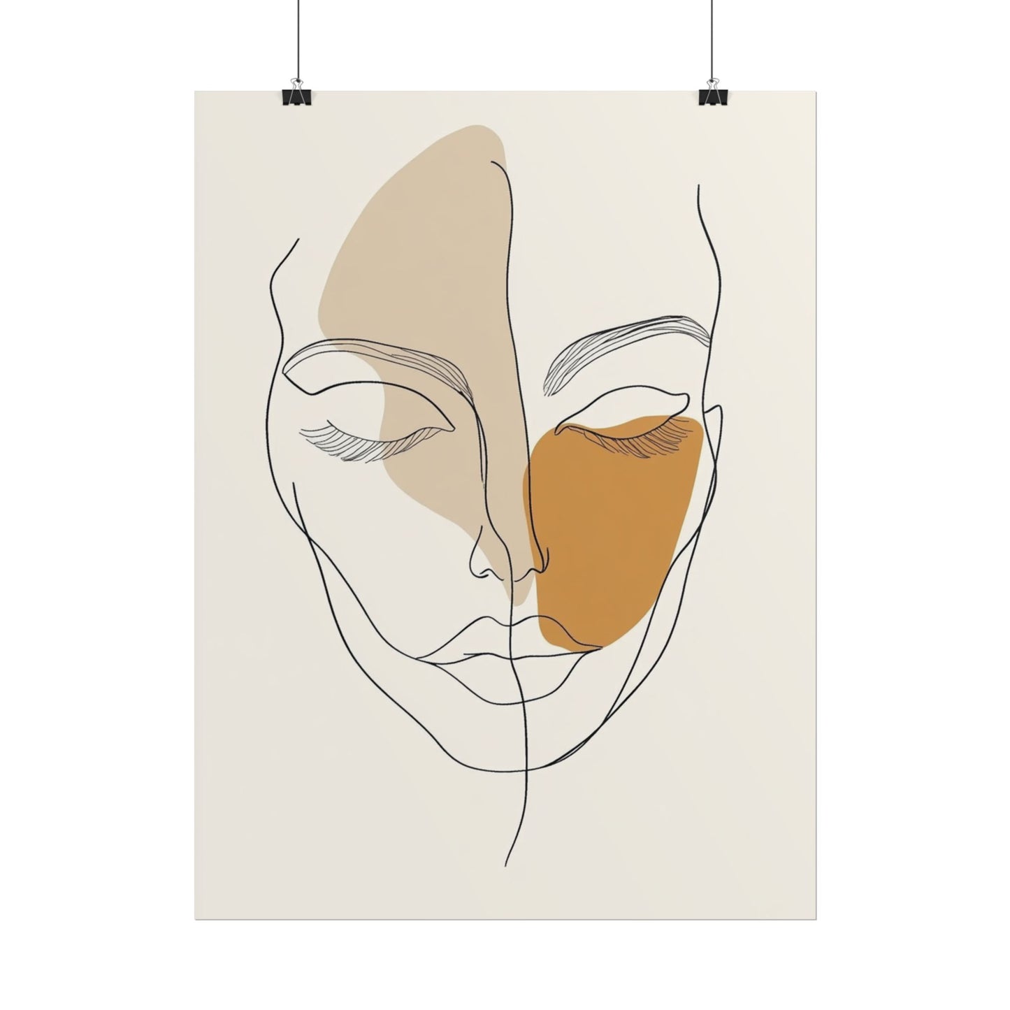 Serenity in Lines - Abstract Minimalist Portrait