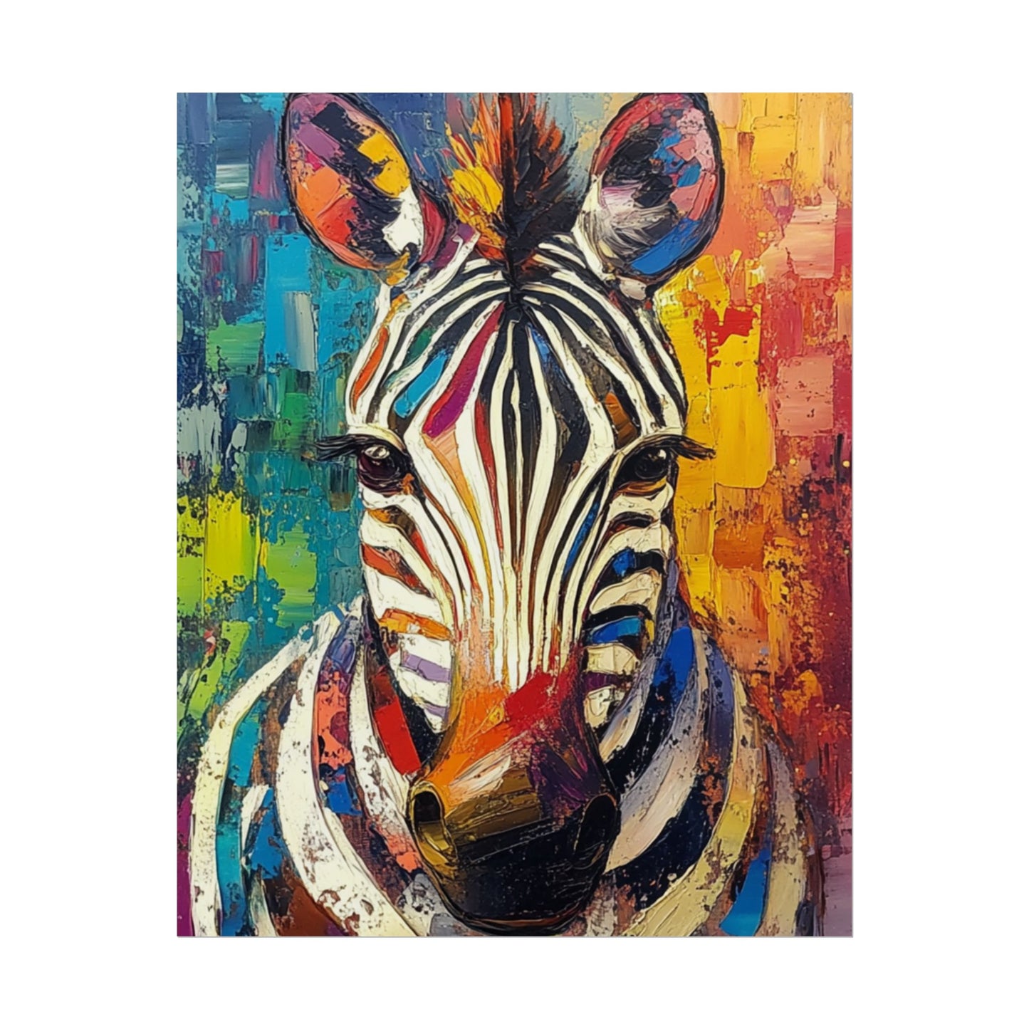 Colourful Zebra - Abstract Wildlife Art Print