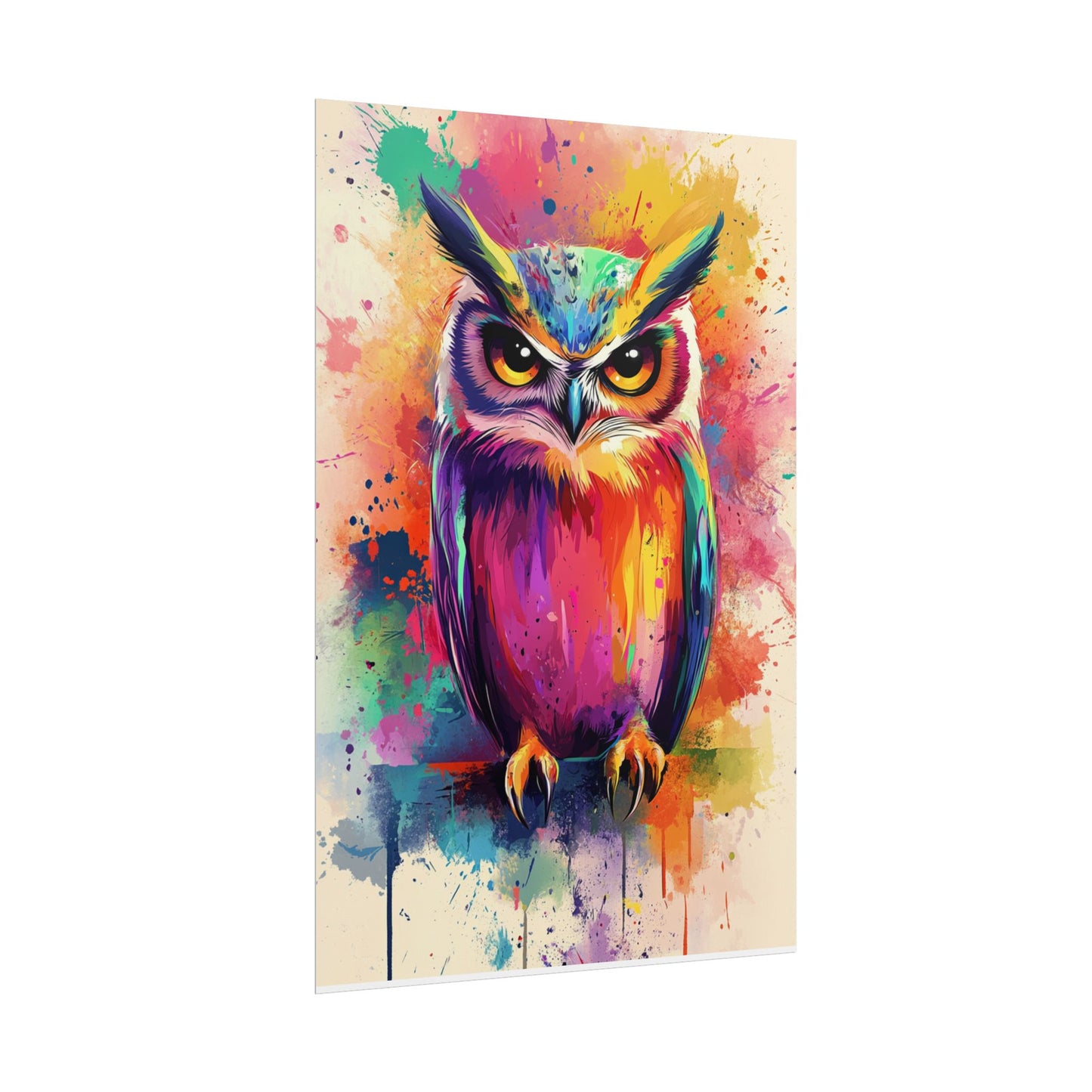 Vibrant Owl - Abstract Wildlife Art Print