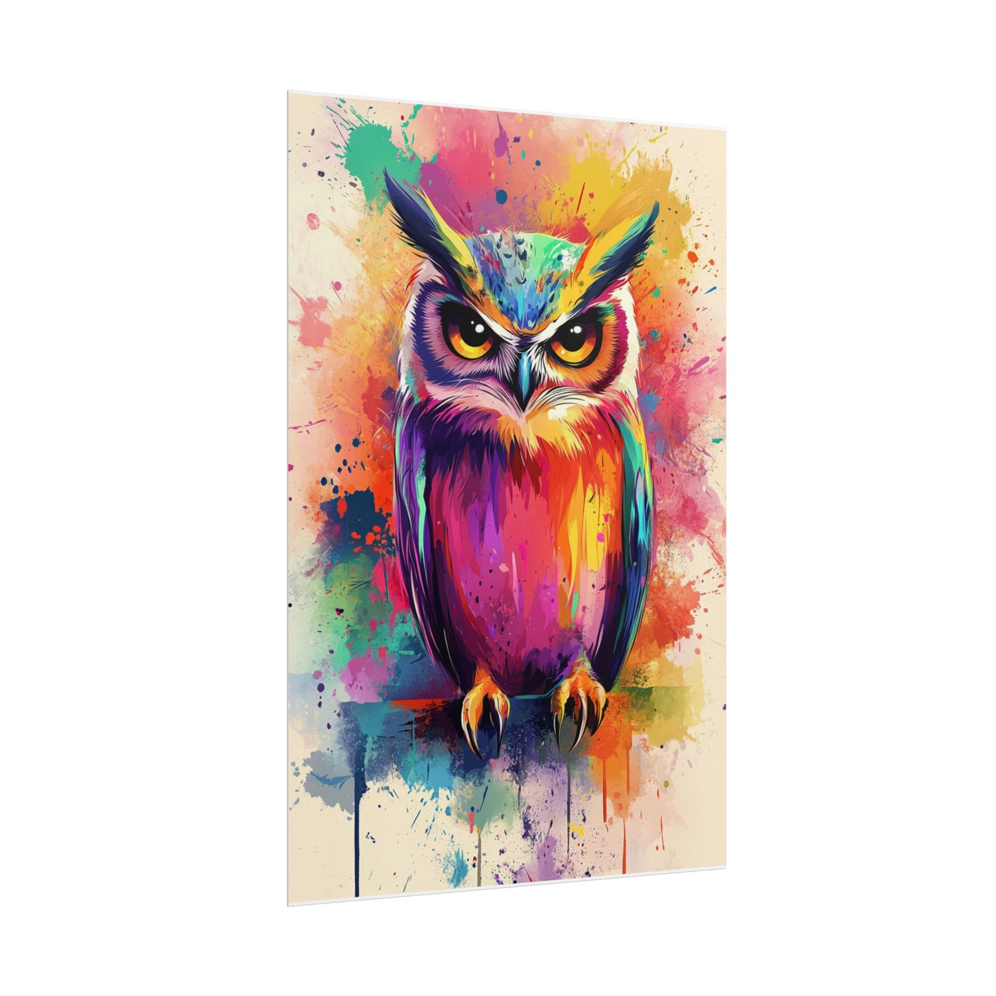 Vibrant Owl - Abstract Wildlife Art Print