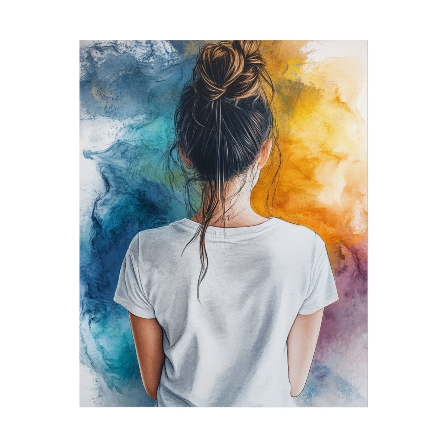 Contemplative Colour - Abstract Portrait Art Print