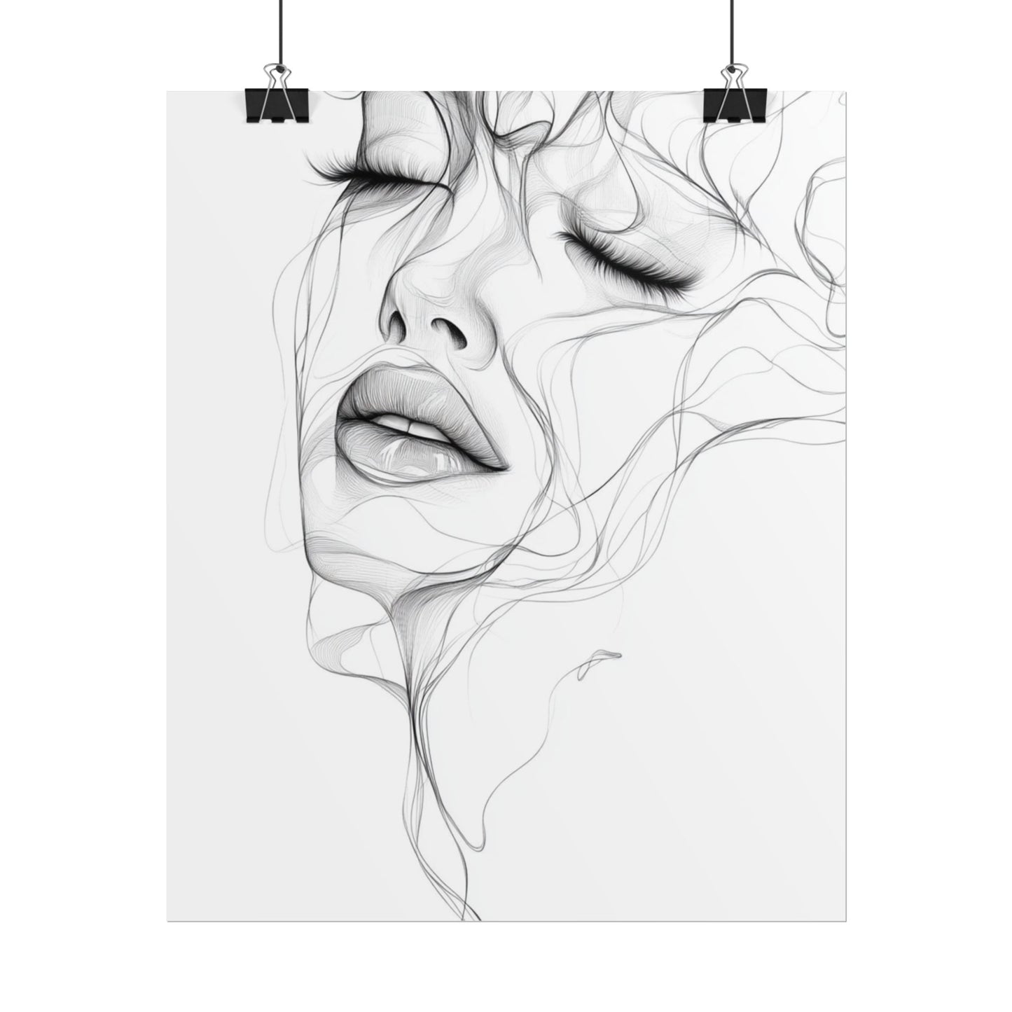 Ethereal Whispers - Abstract Line Art Portrait