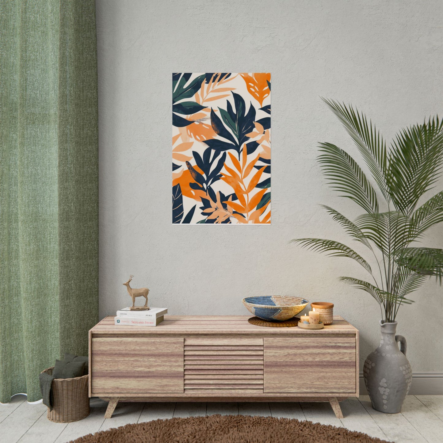 Autumnal Botanical Harmony - Abstract Leaf Art Print