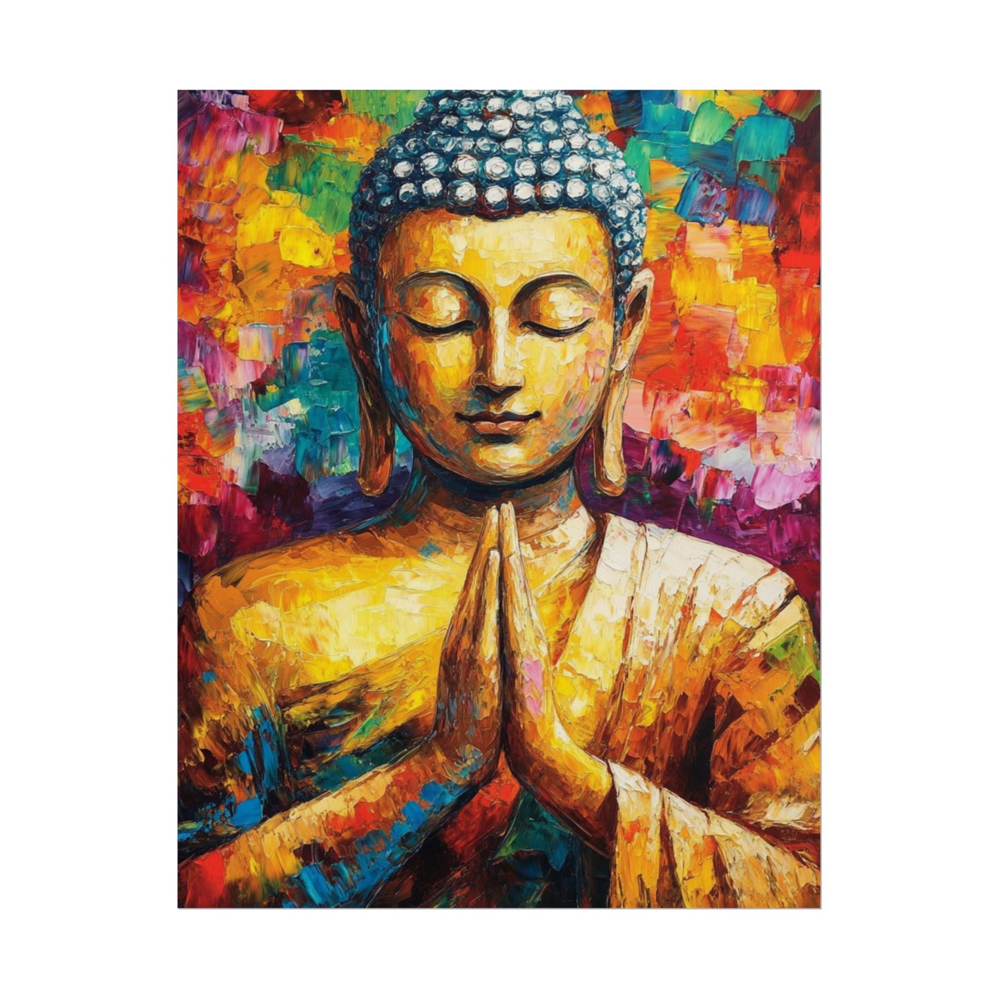 Vibrant Buddha - Abstract Spiritual Art Print