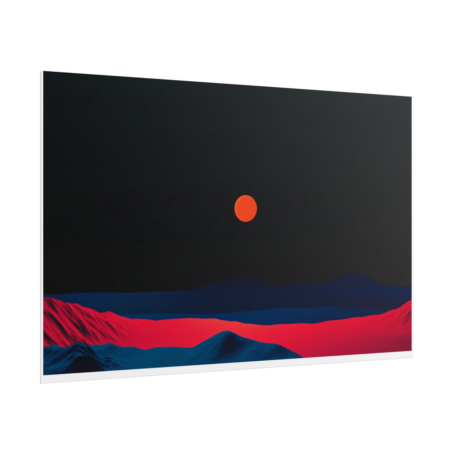 Blood Moon Over Fiery Mountains - Abstract Art Print