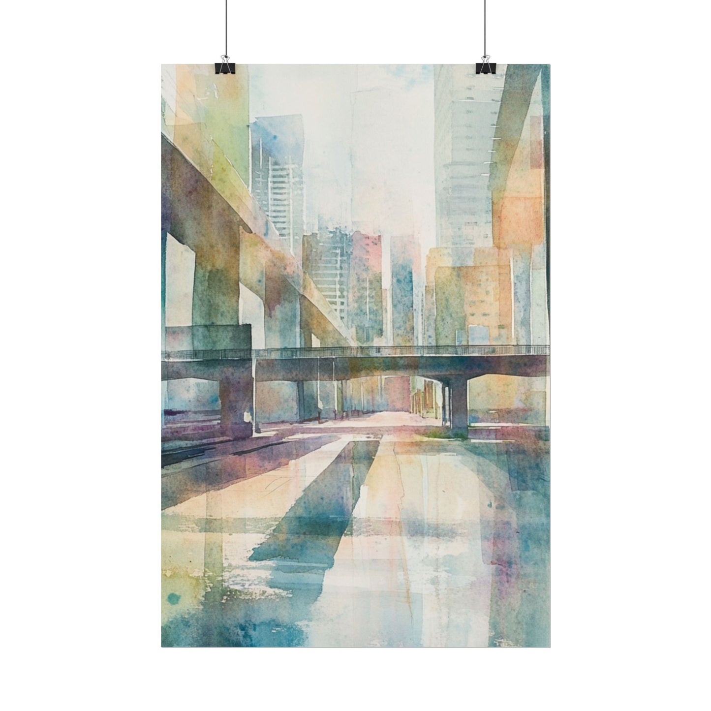 Urban Dreams - Abstract Cityscape in Soft Watercolours