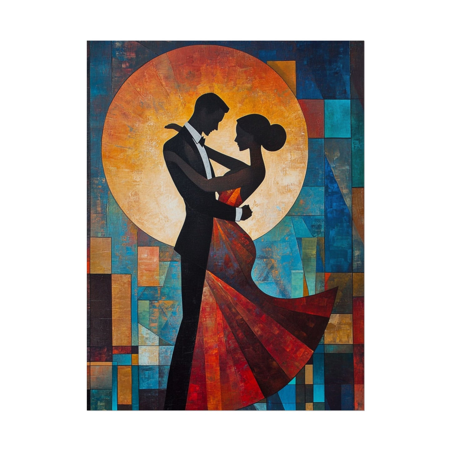 Moonlit Dance - Abstract Silhouette Art Print