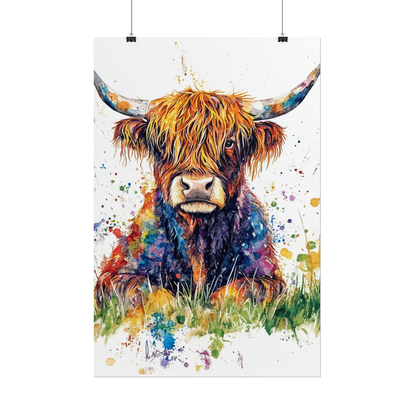 Highland Harmony - Abstract Highland Cow Art Print