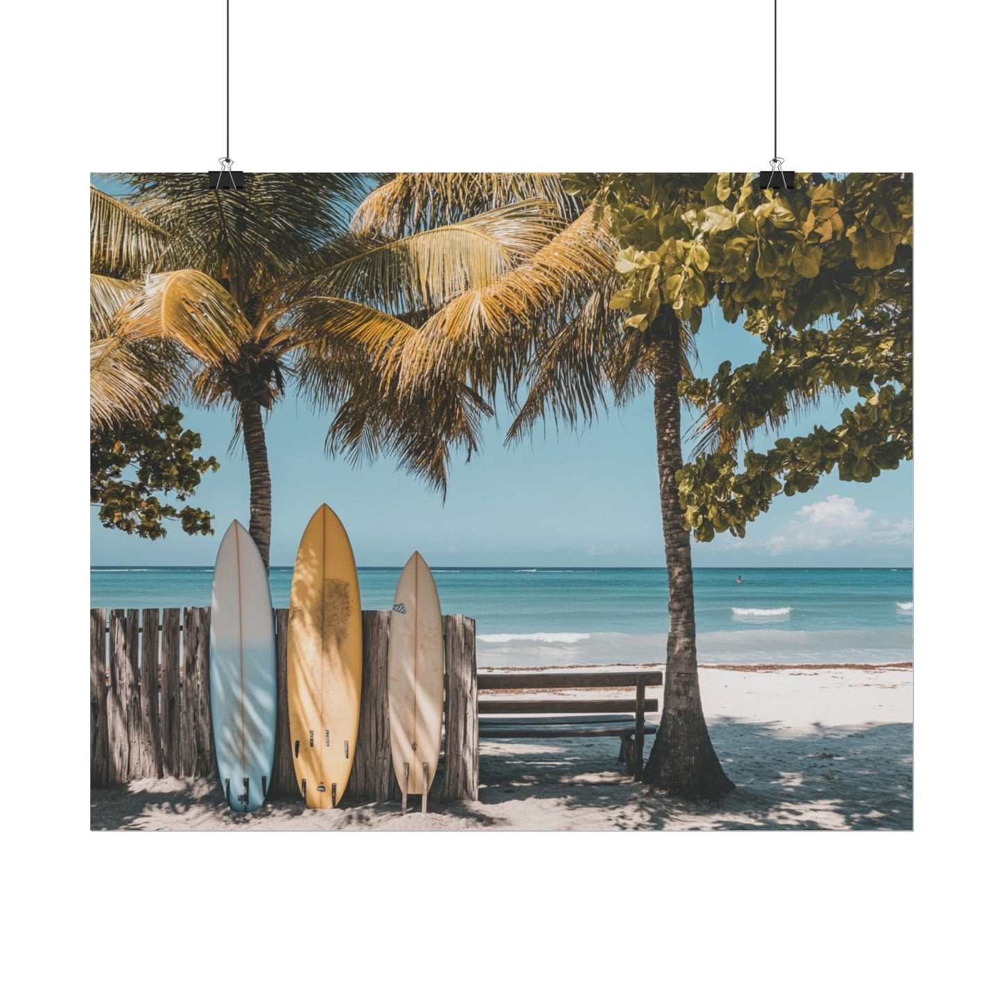 Hawaiian Tropical Beach Vibes with Surfboards