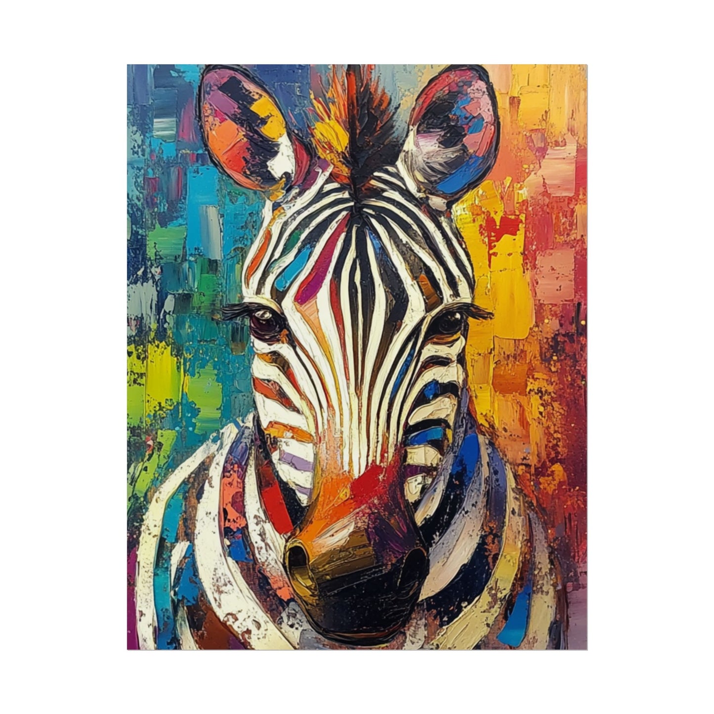 Colourful Zebra - Abstract Wildlife Art Print