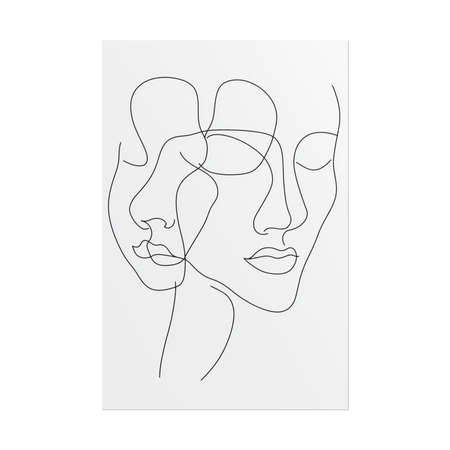 Intertwined Thoughts - Abstract Faces in Line Art