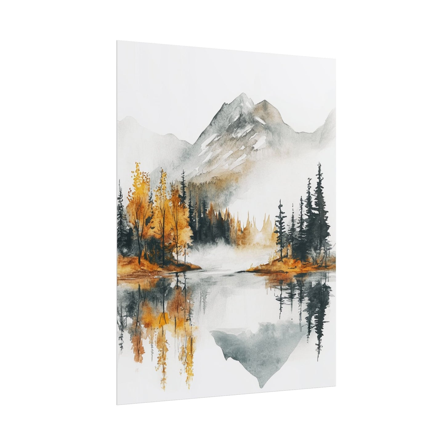 Serenity in Autumn - Abstract Mountain Landscape