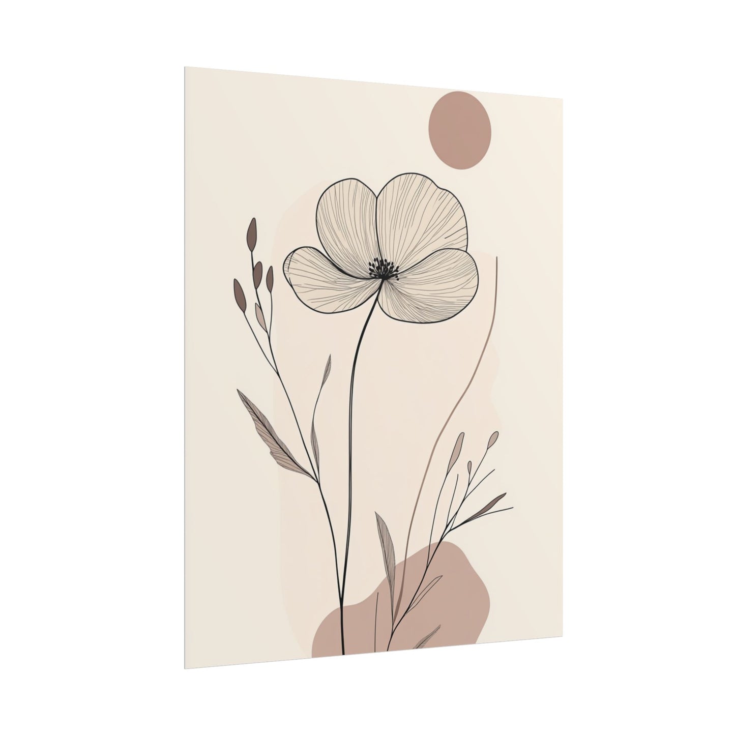 Tranquil Blossom - Abstract Floral Line Art