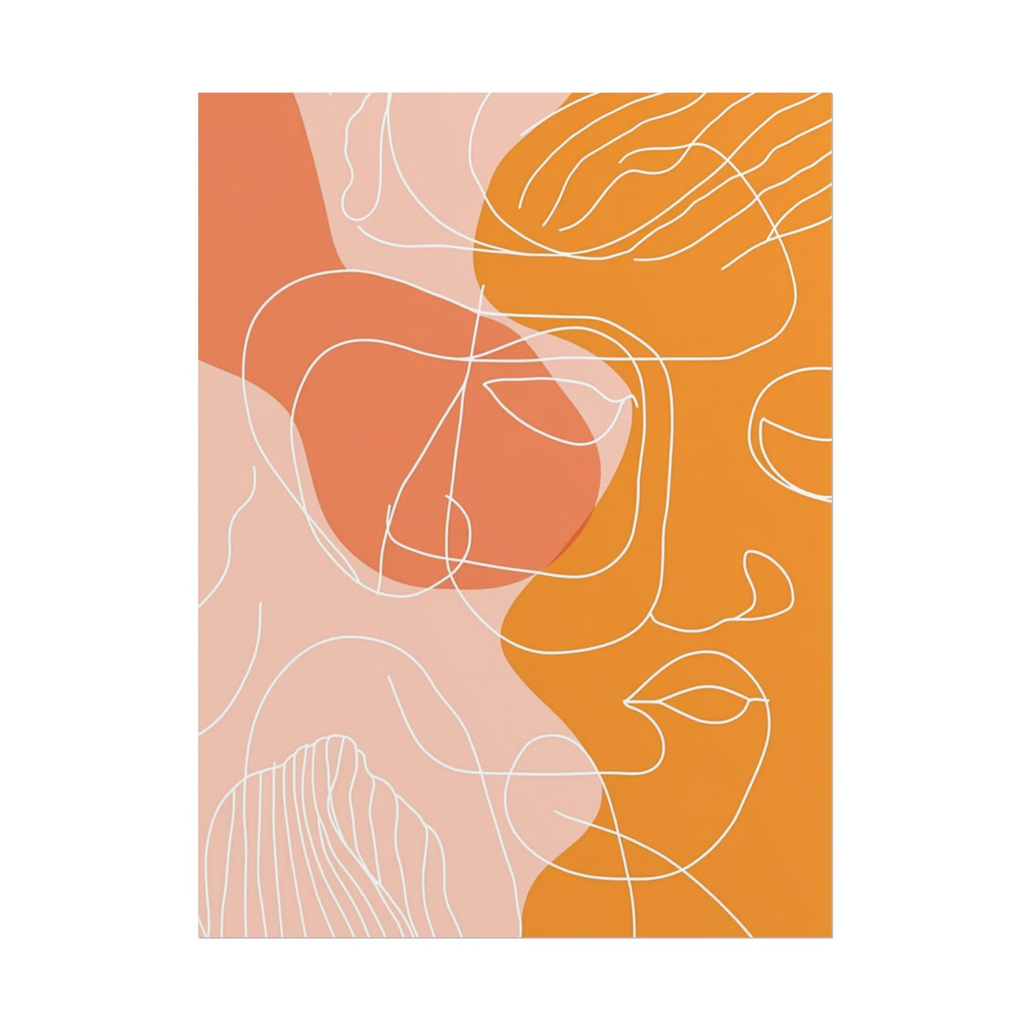 Harmonious Faces - Abstract Line Art Print