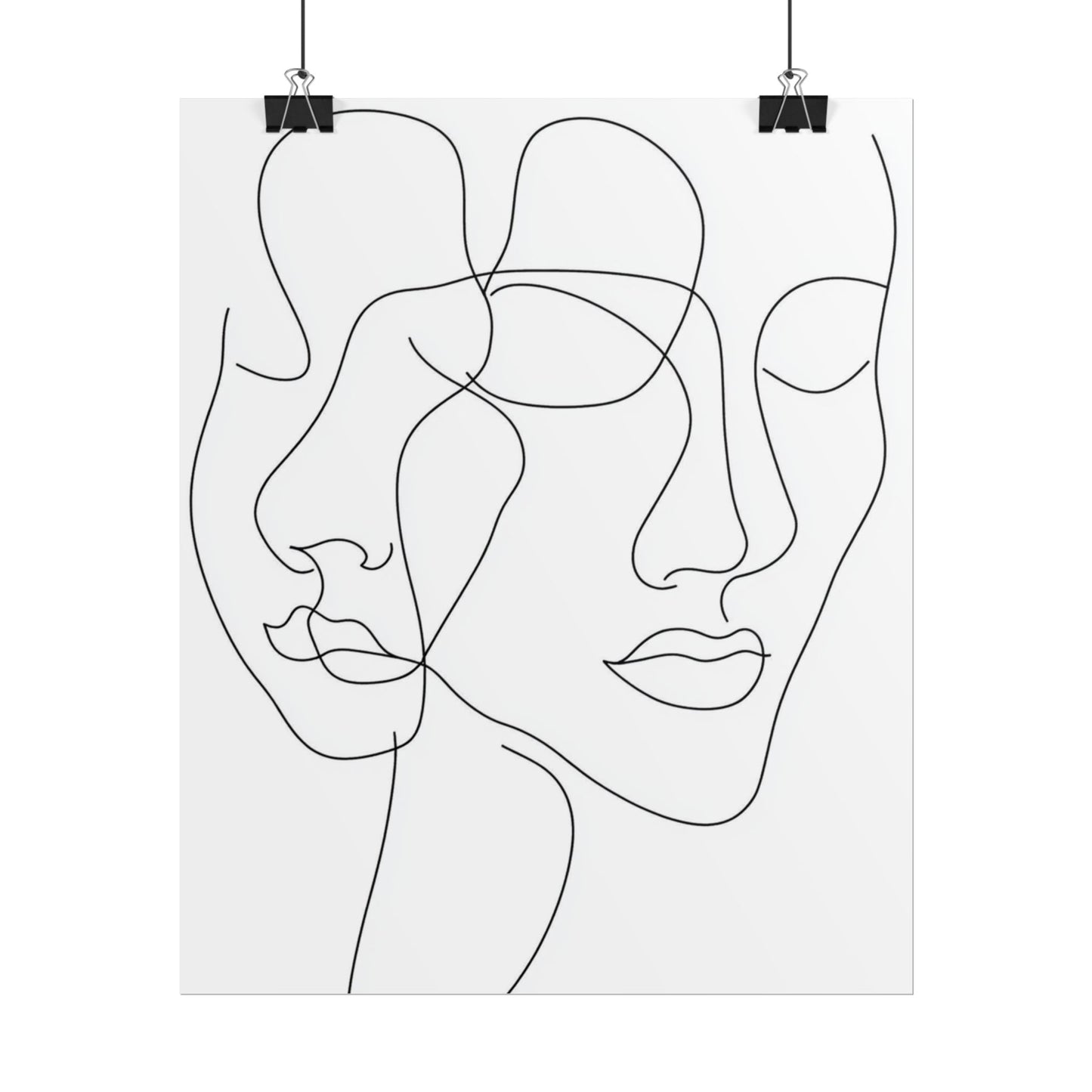 Intertwined Thoughts - Abstract Faces in Line Art