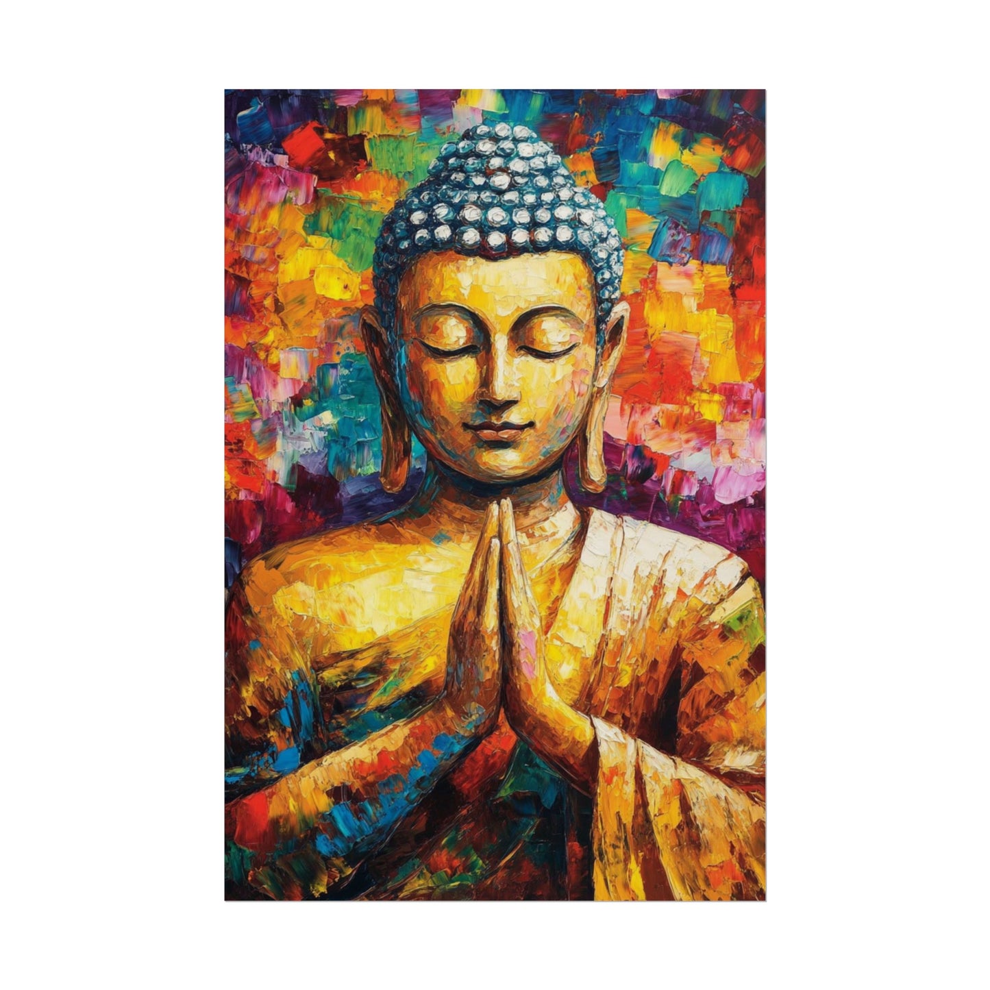 Vibrant Buddha - Abstract Spiritual Art Print