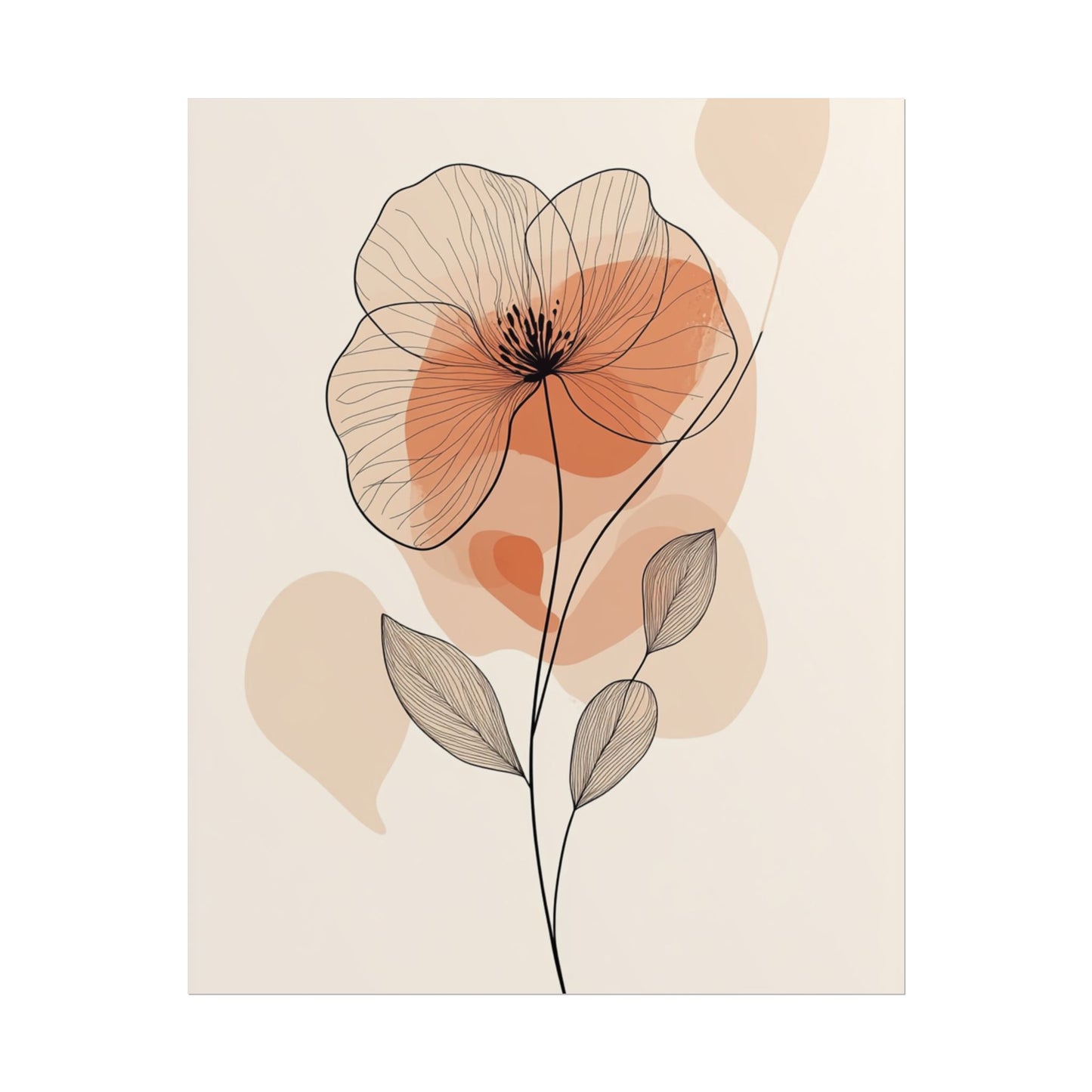 Elegant Bloom - Minimalist Floral Abstract Art