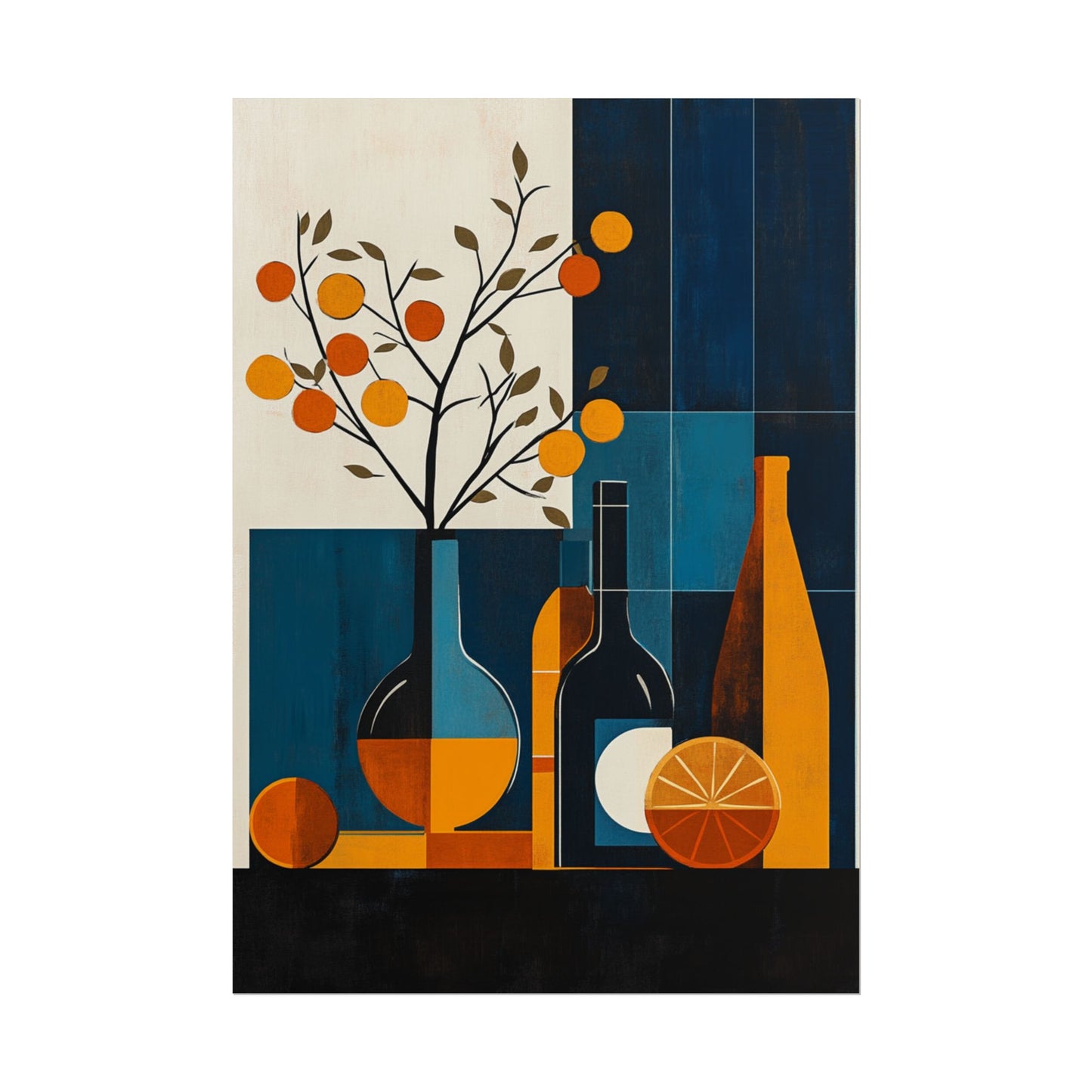 Mid-Century Modern Still Life - Abstract Geometric Art Print