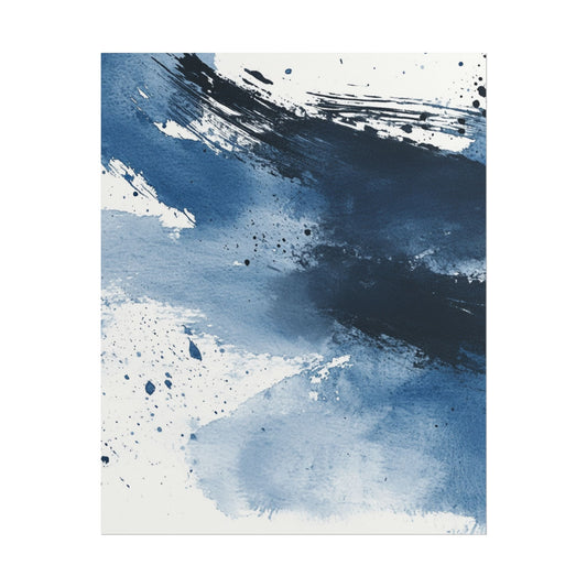 Midnight Blue - Abstract Watercolour Print