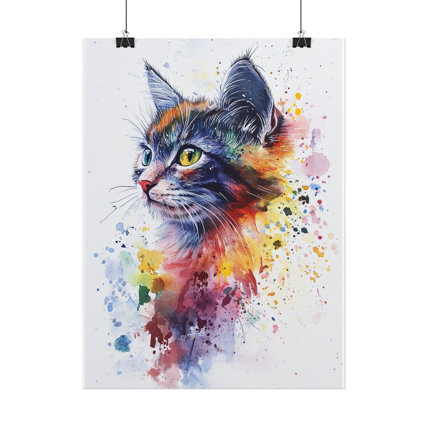 Vibrant Feline - Abstract Watercolour Cat Art Print