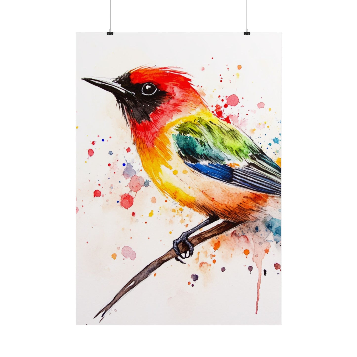 Vibrant Melody - Abstract Watercolour Bird Art