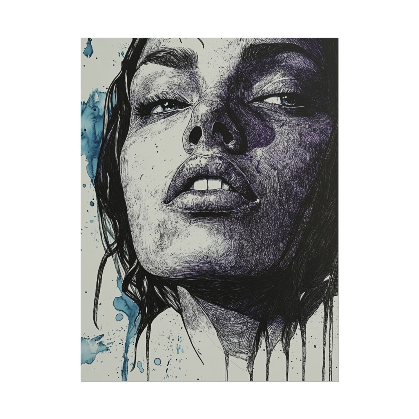 Raw Emotion - Abstract Portrait Print