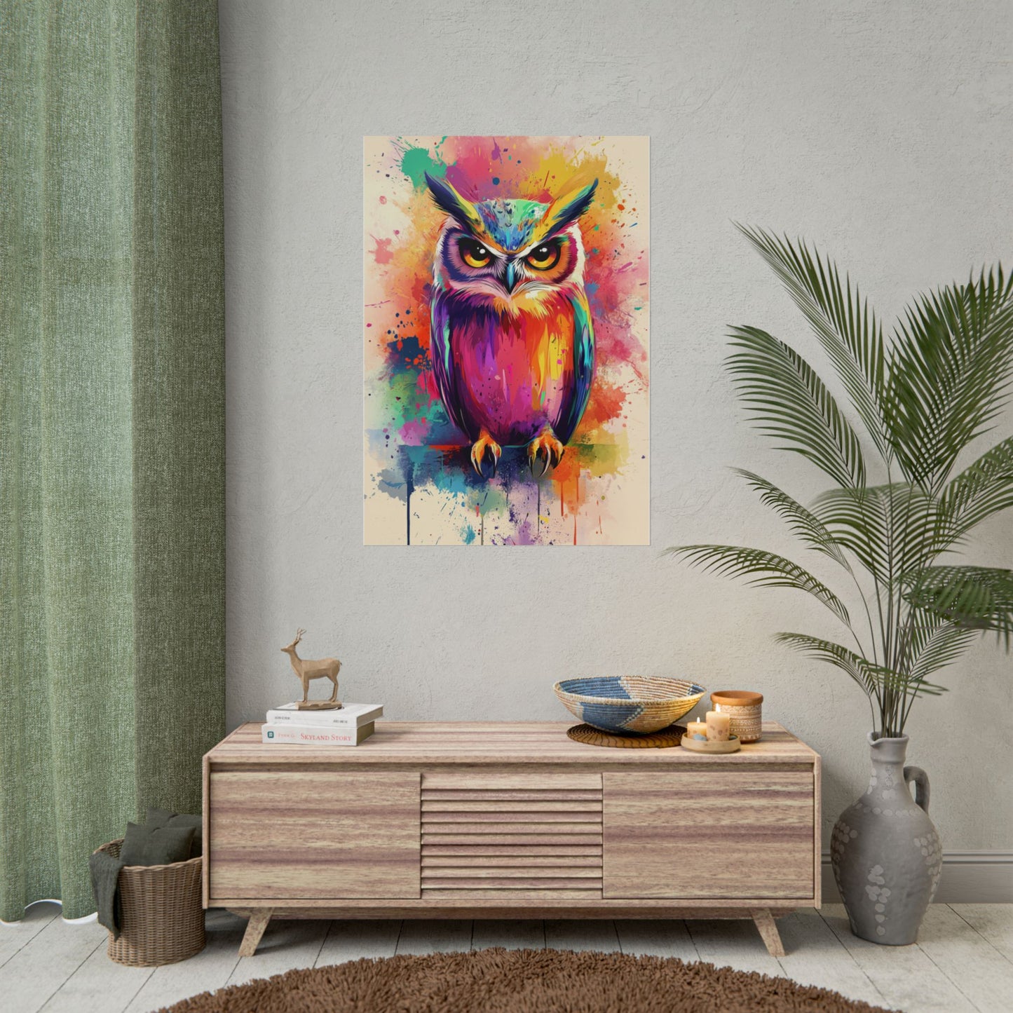 Vibrant Owl - Abstract Wildlife Art Print