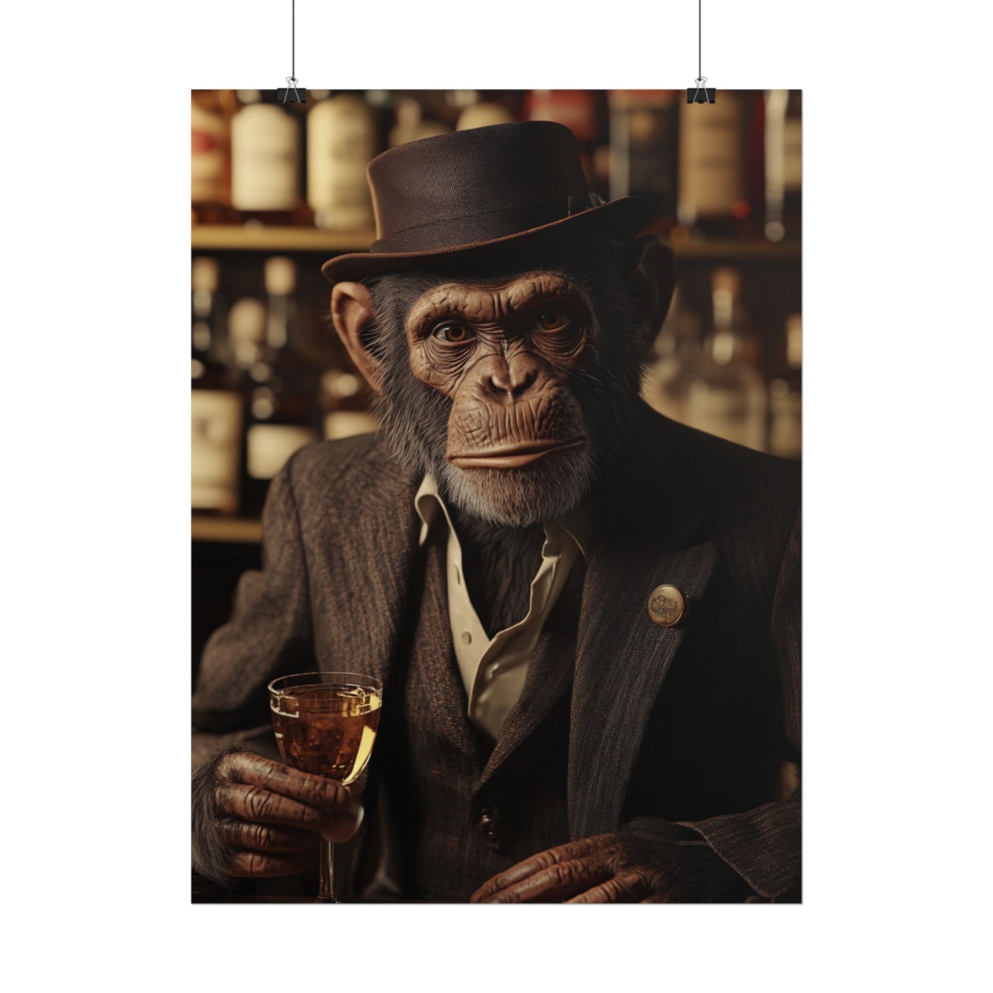 The Sophisticated Simian - Abstract Portrait of a Gentleman Chimpanzee