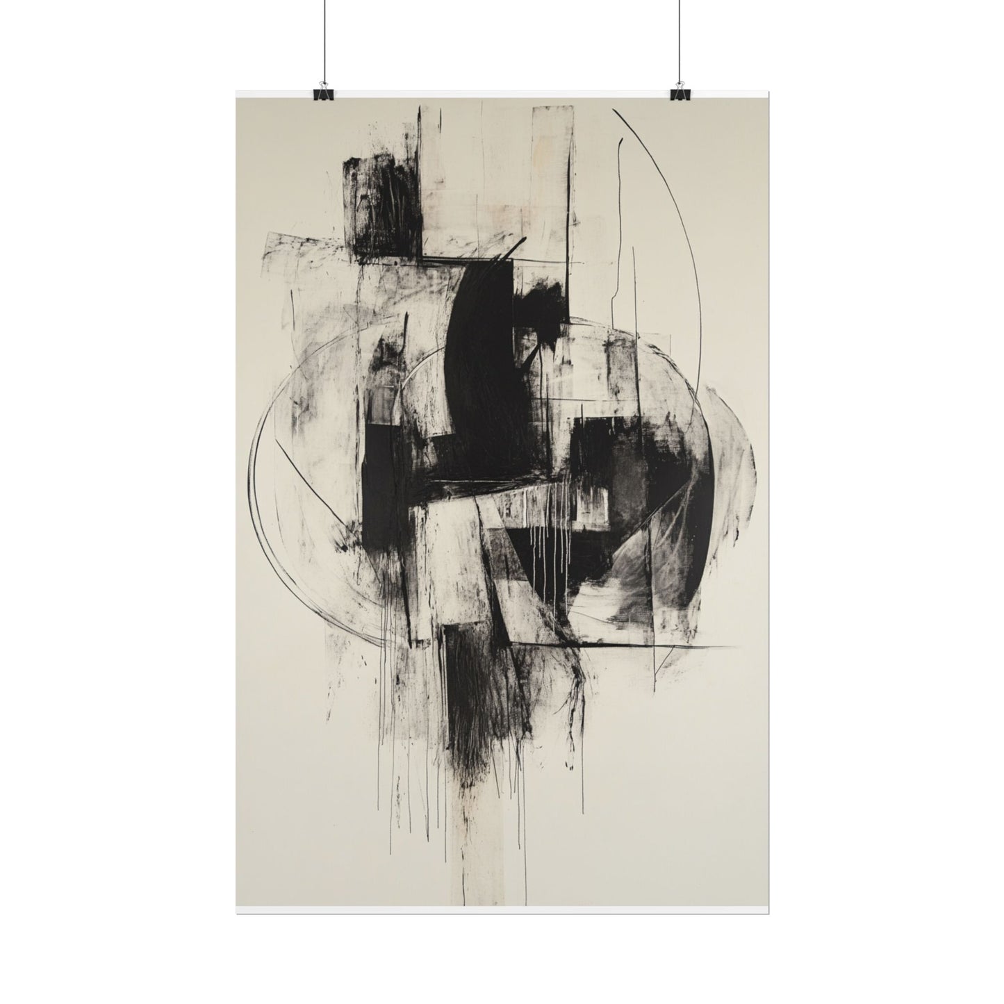 Ethereal Motion - Abstract Monochrome Art Print