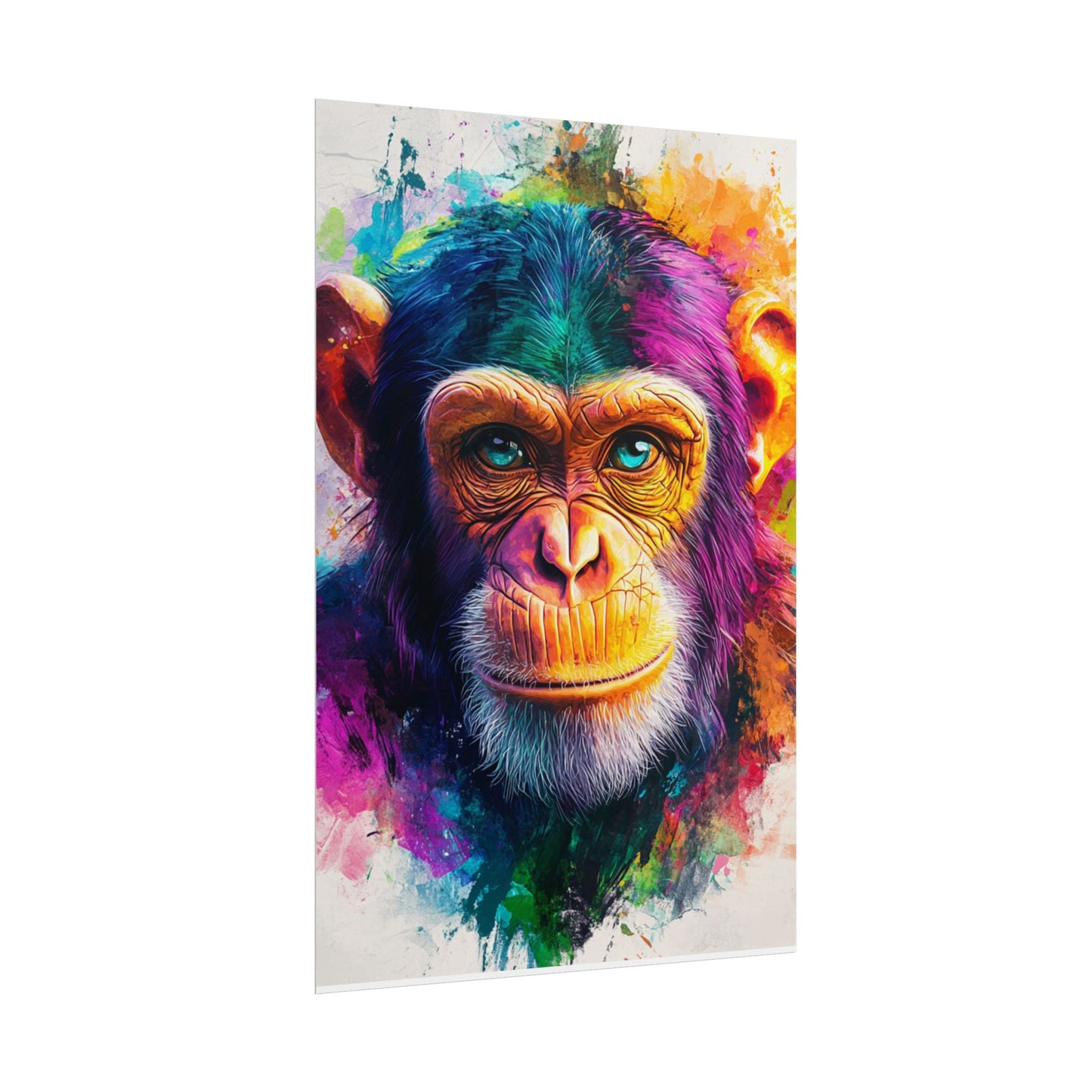 Vibrant Primate - Abstract Portrait of a Chimpanzee