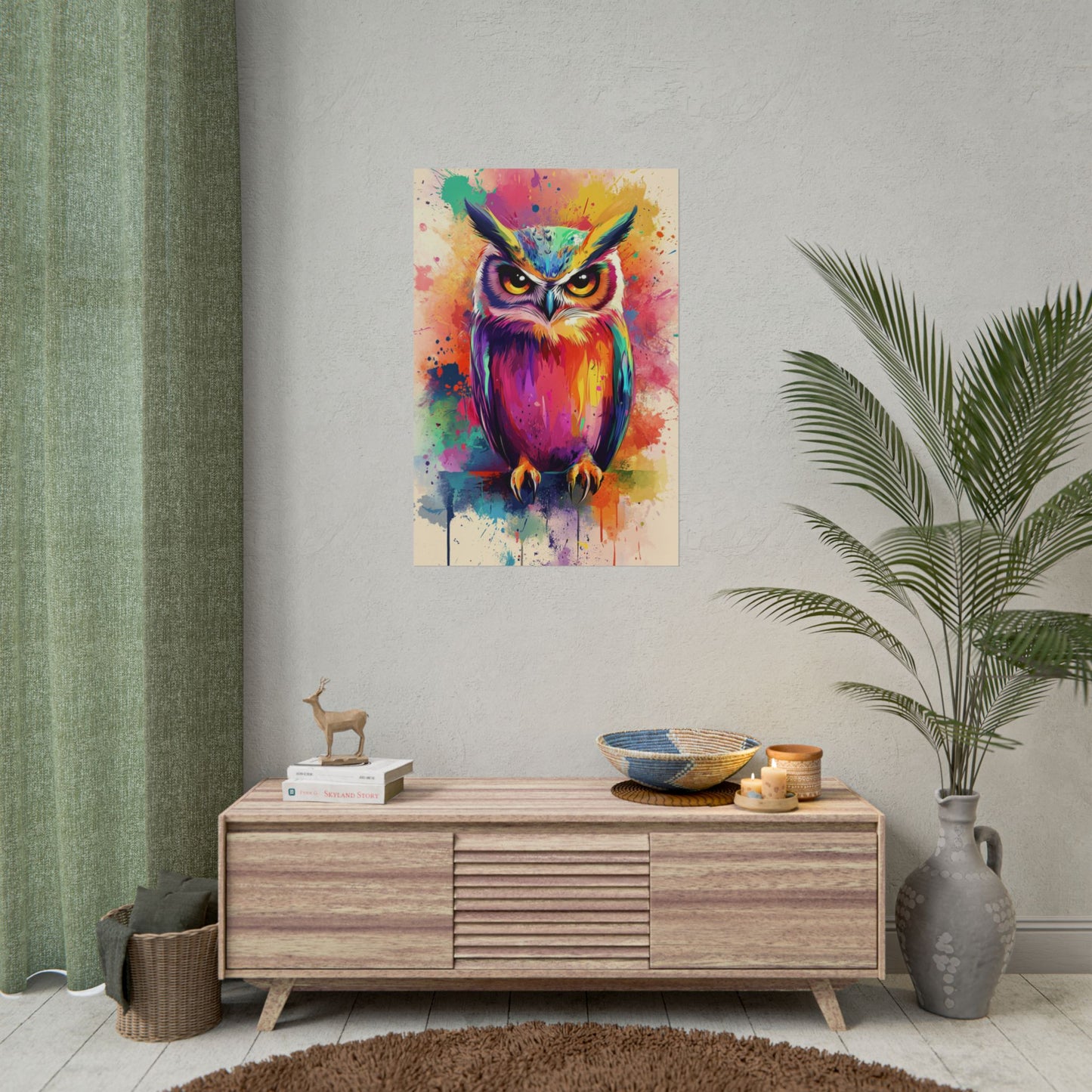 Vibrant Owl - Abstract Wildlife Art Print