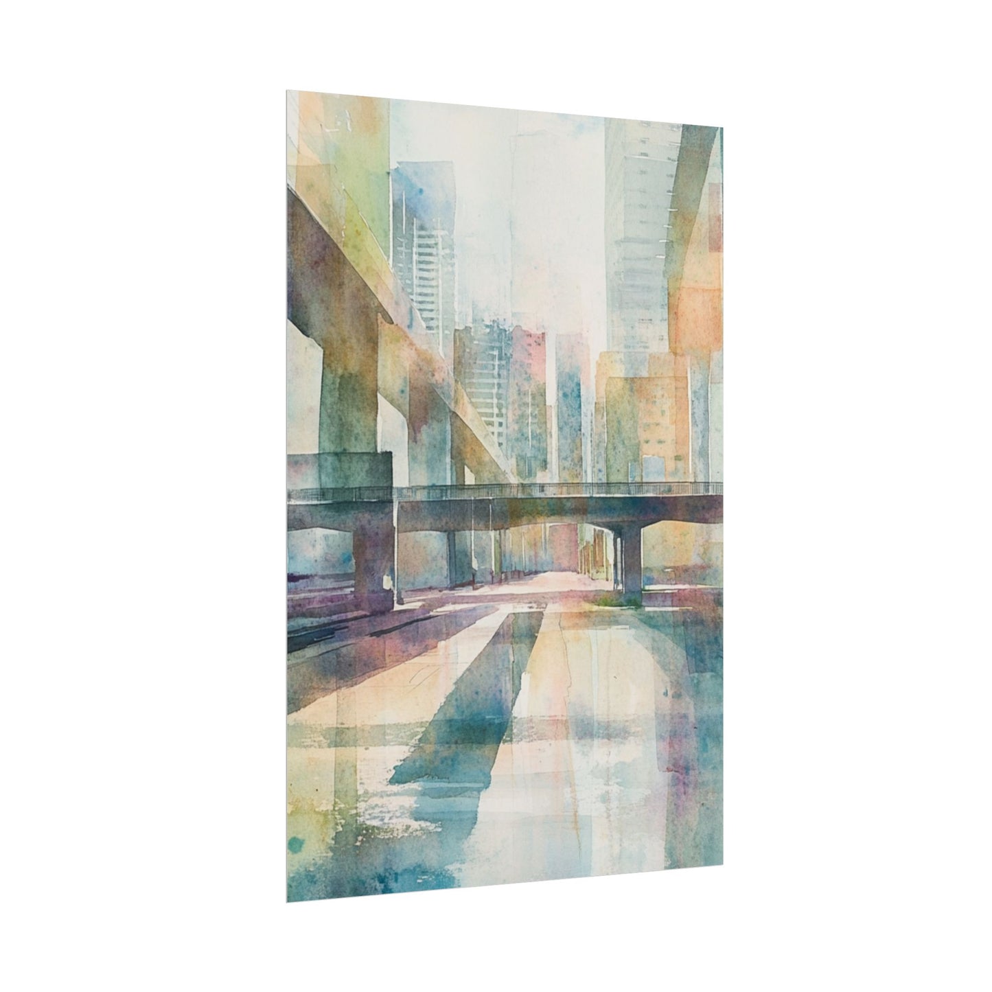 Urban Dreams - Abstract Cityscape in Soft Watercolours