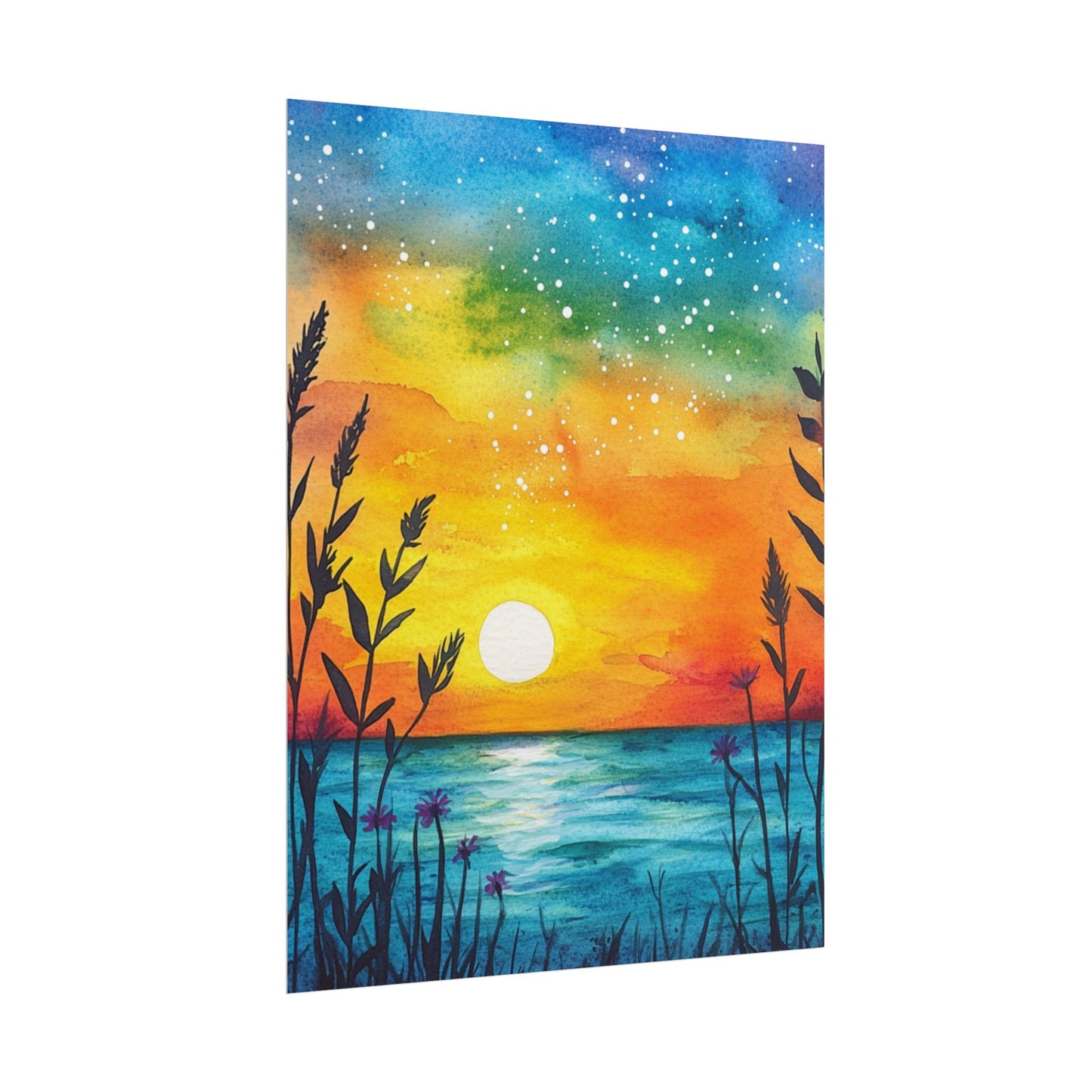 Starlit Sunset - Abstract Coastal Landscape Art Print