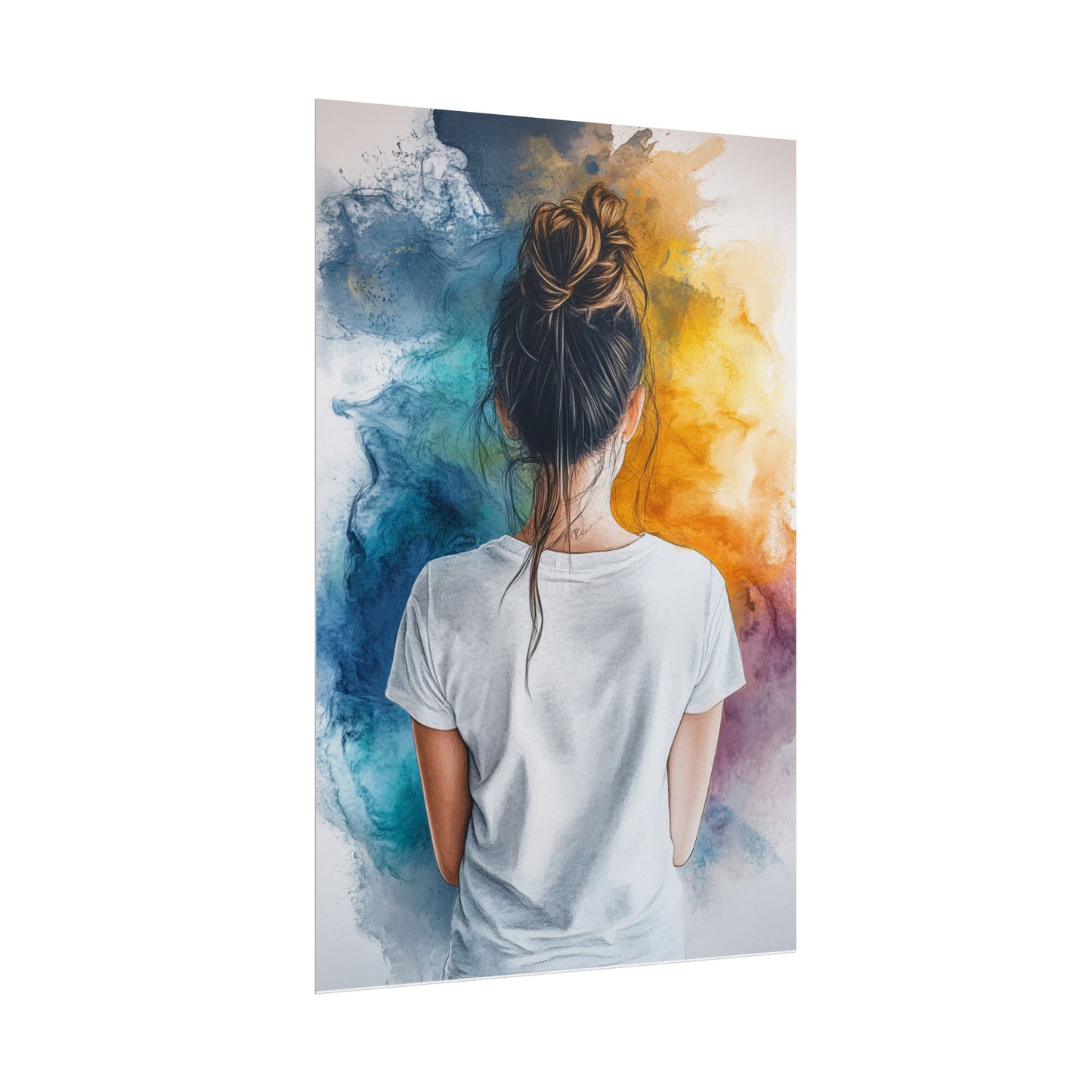 Contemplative Colour - Abstract Portrait Art Print